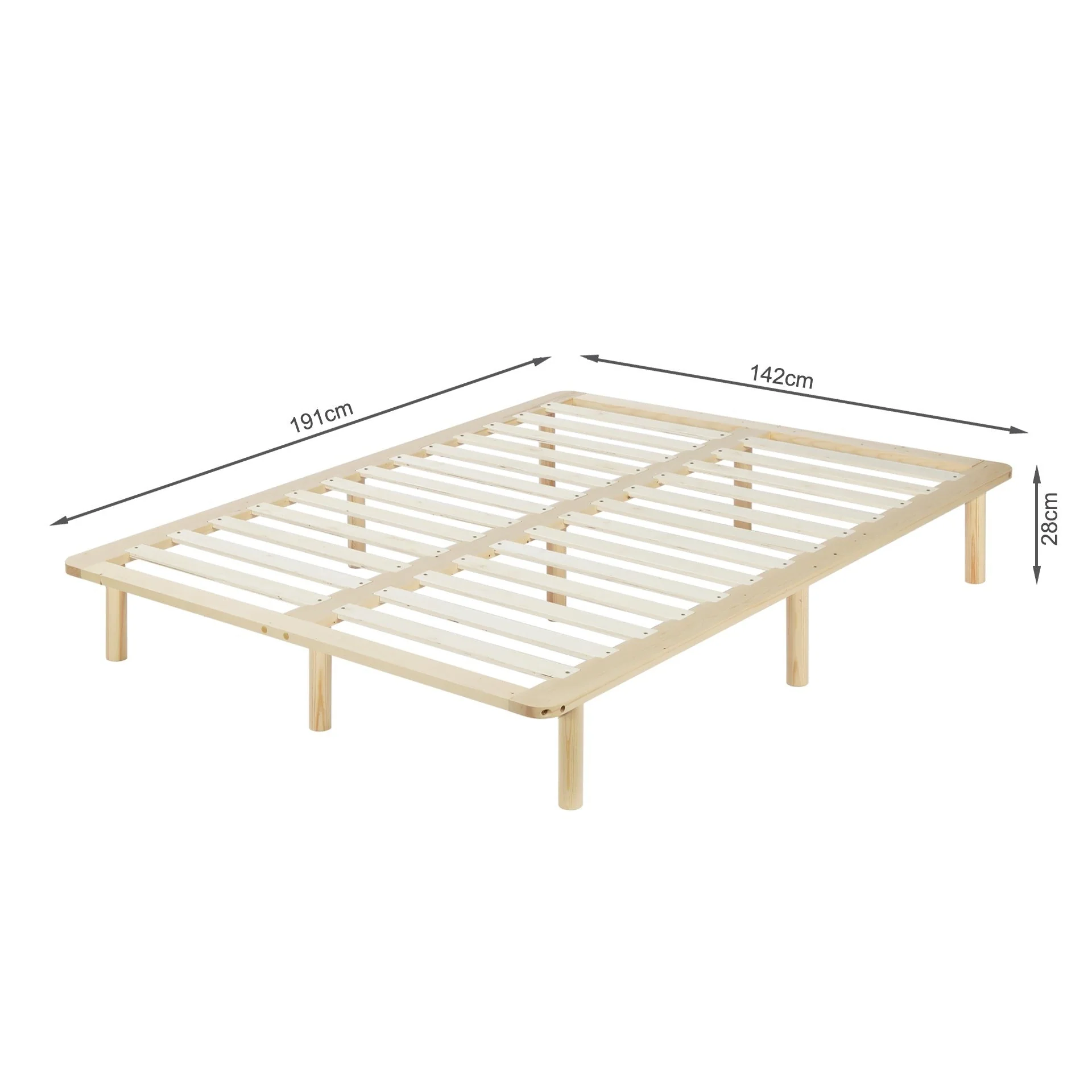 Ohio Double Wooden Bed Base - Natural - Image 10