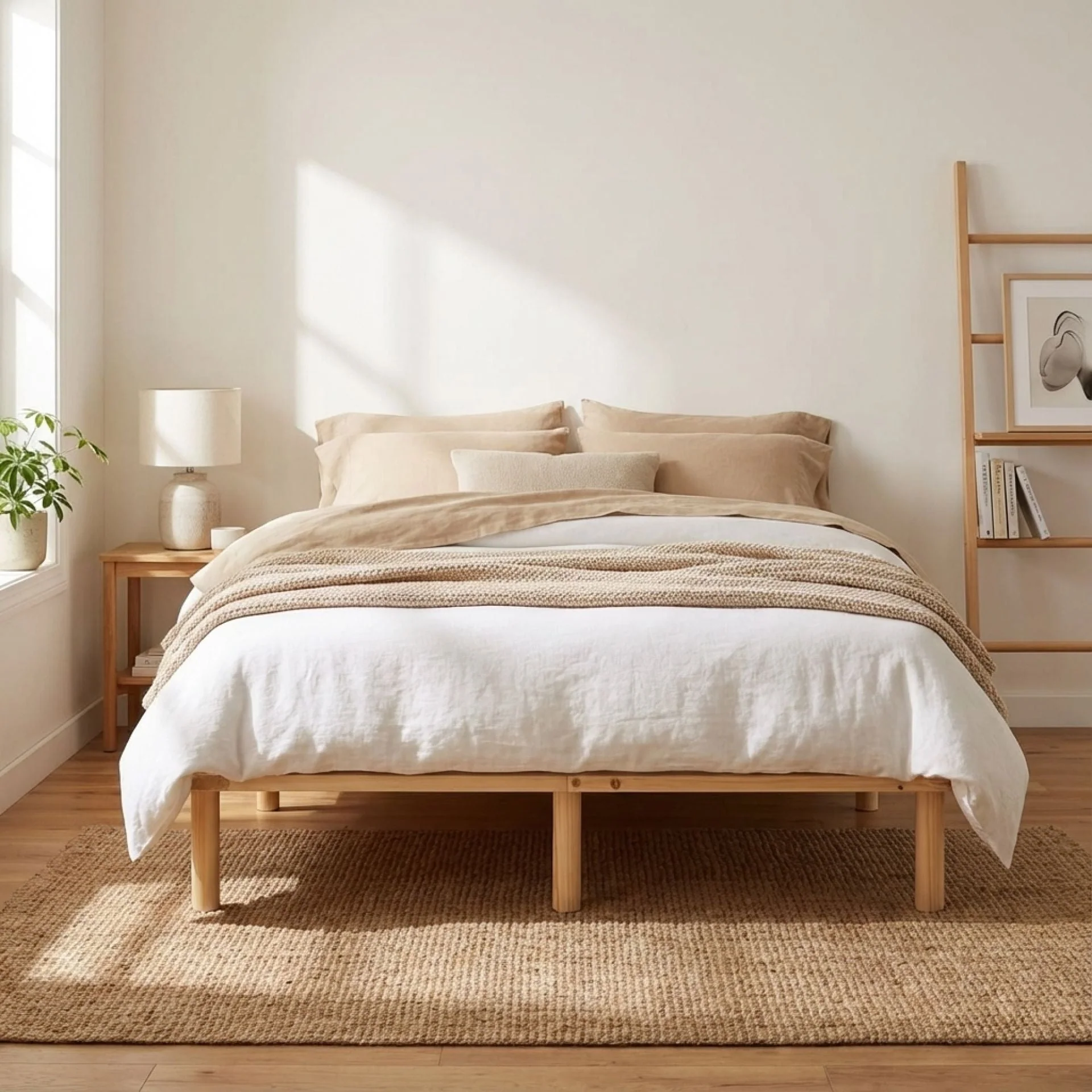 Ohio Double Wooden Bed Base - Natural - Image 2