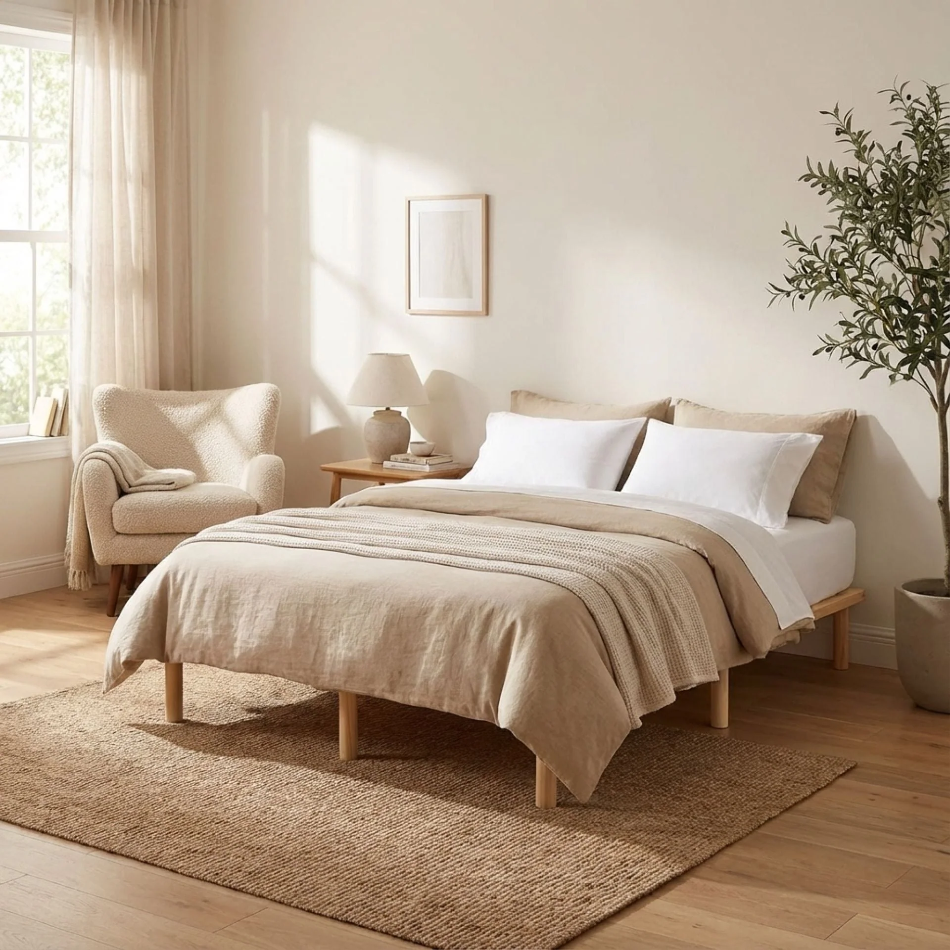 Ohio Double Wooden Bed Base - Natural - Image 4