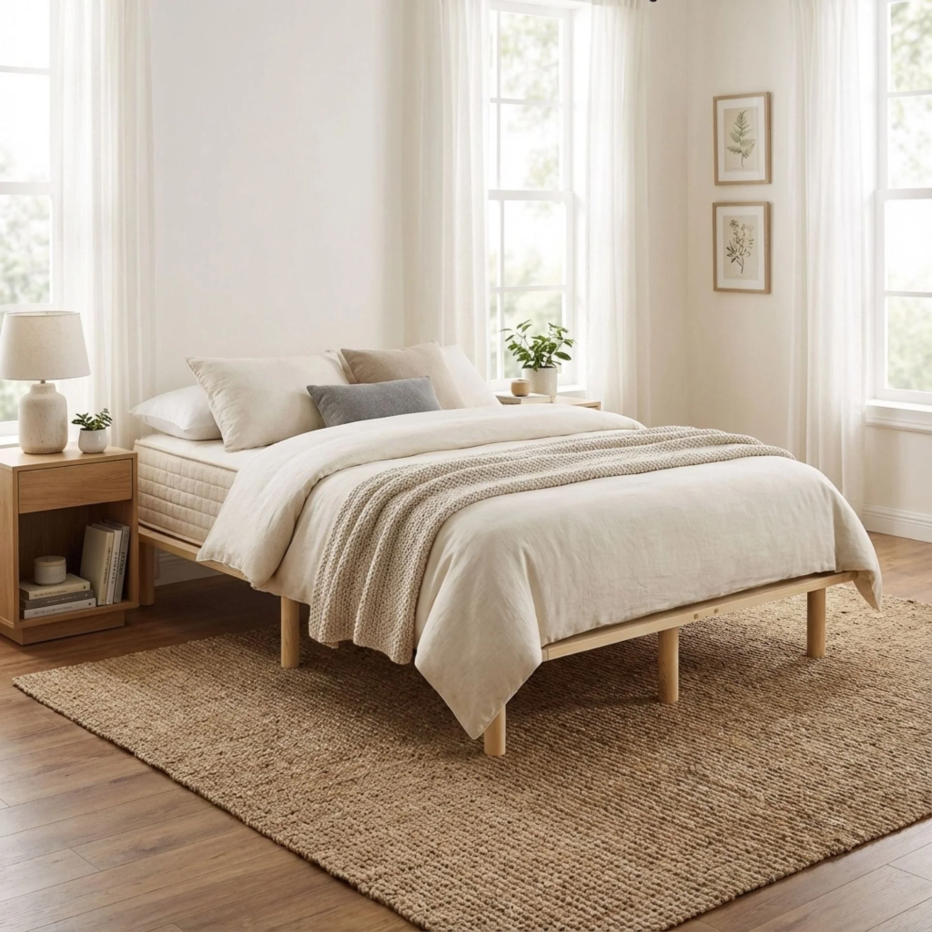 Ohio King Single Wooden Bed Base - Natural