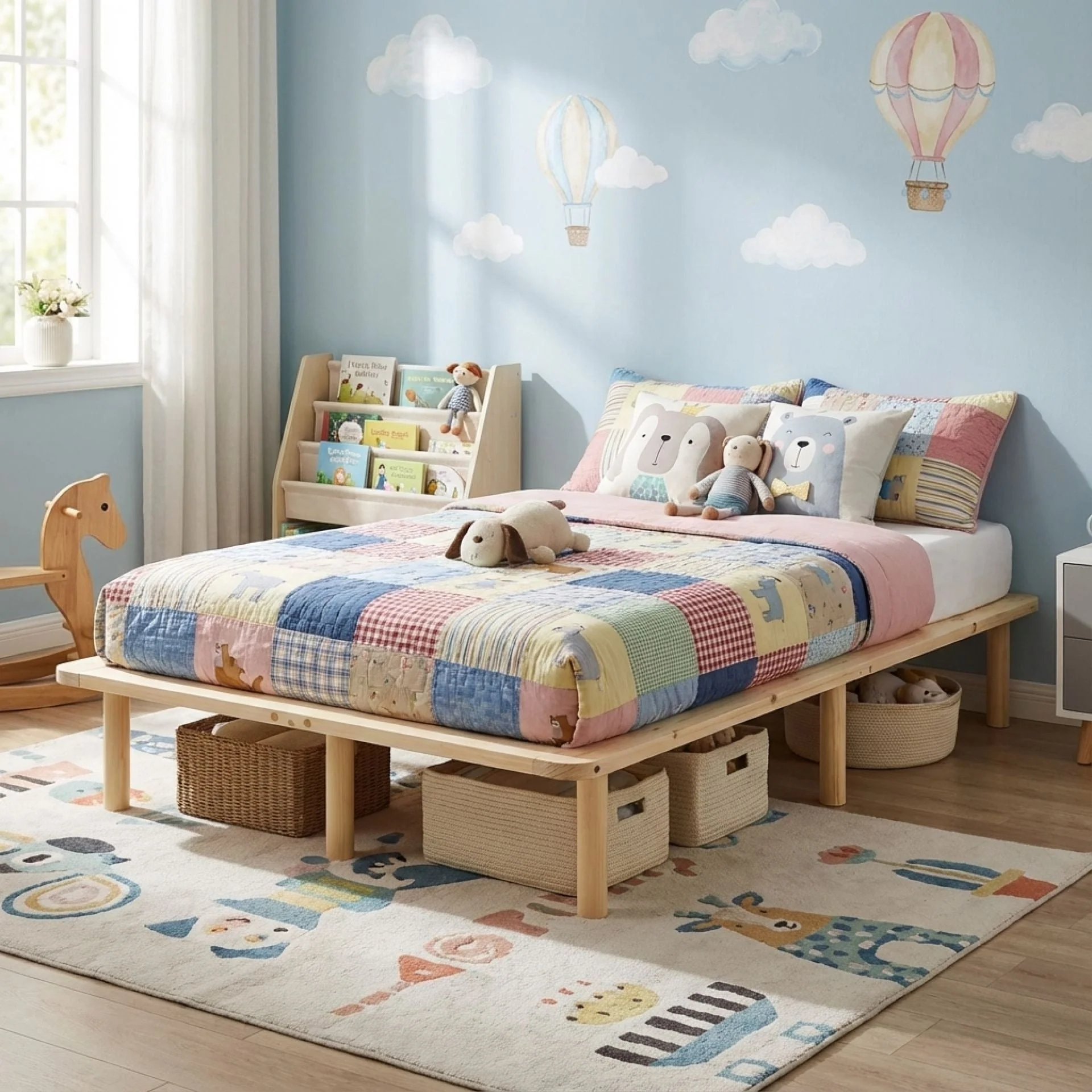 Ohio King Single Wooden Bed Base - Natural - Image 3