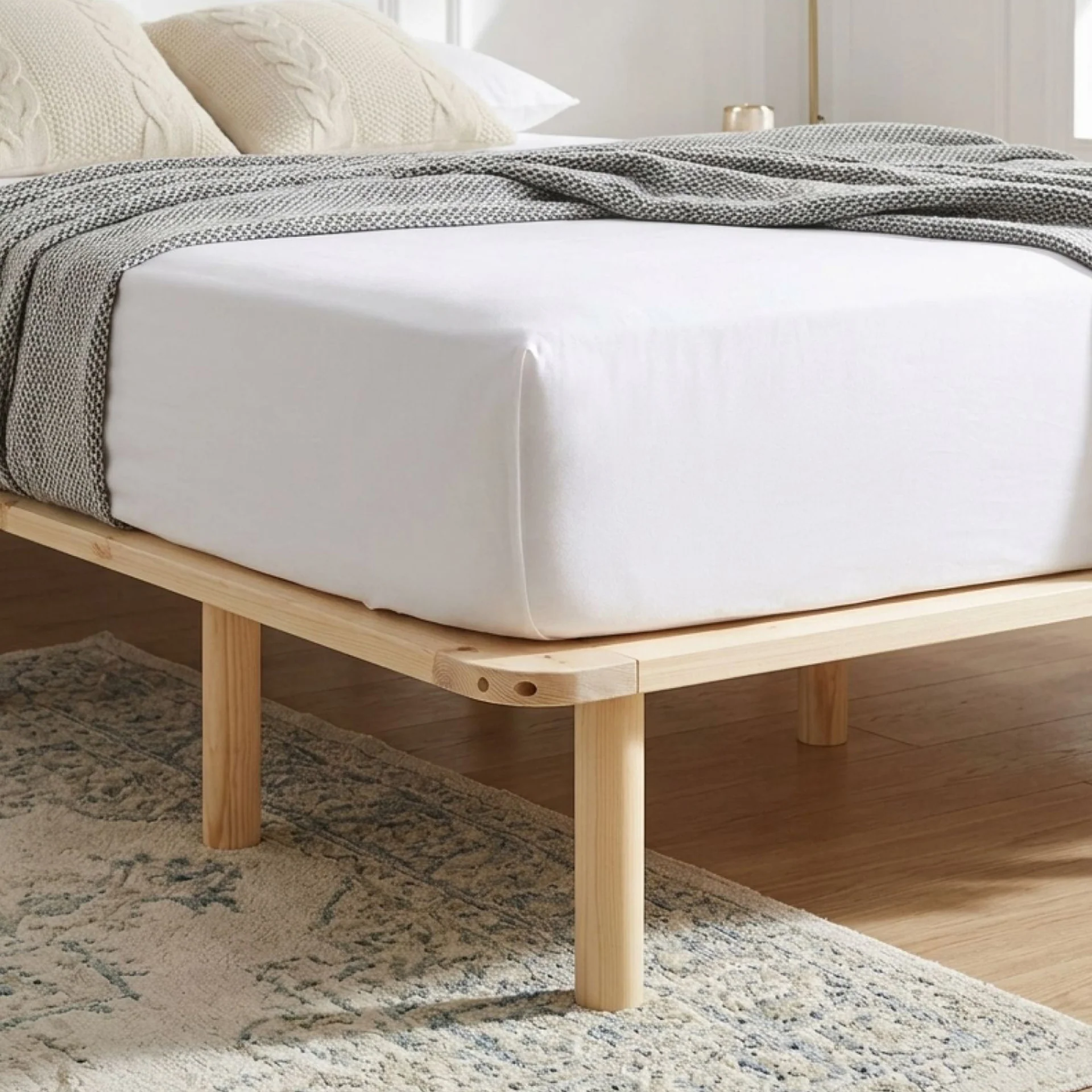 Ohio King Single Wooden Bed Base - Natural - Image 5