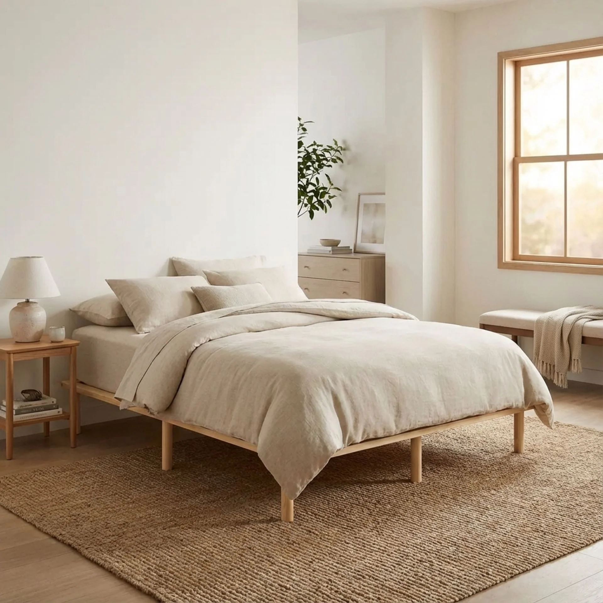 Ohio King Wooden Bed Base - Natural