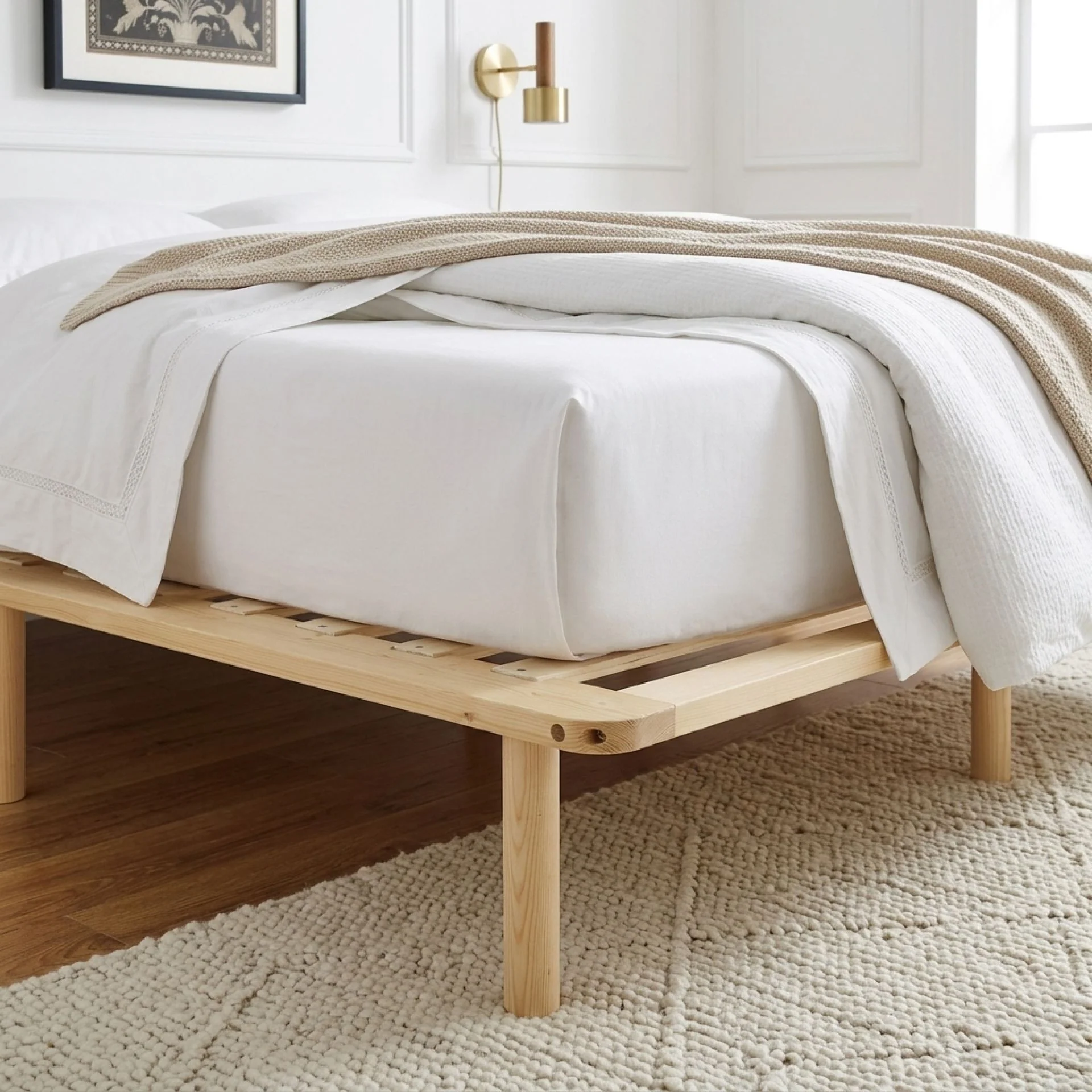 Ohio King Wooden Bed Base - Natural - Image 5