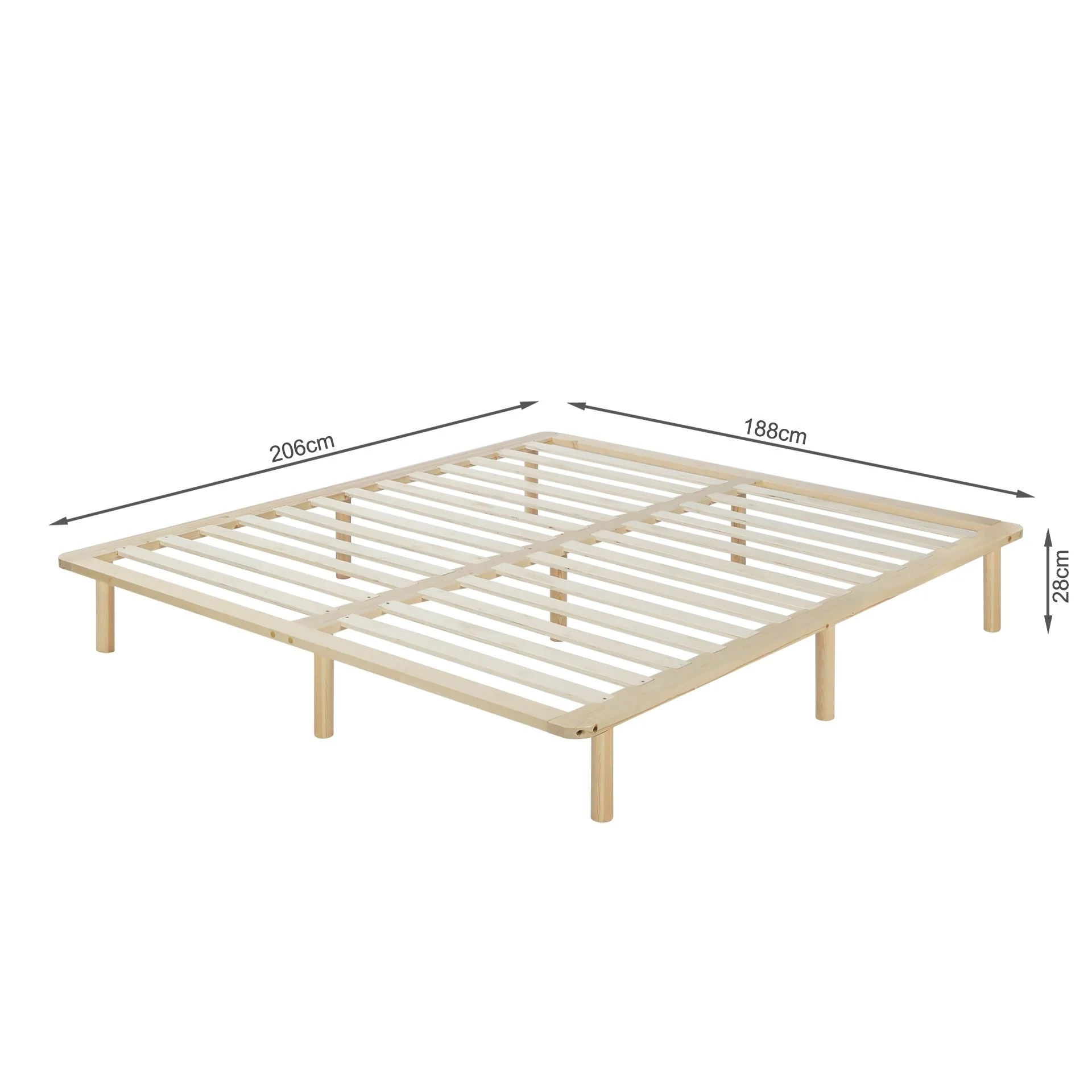 Ohio Super King Wooden Bed Base - Natural - Image 7
