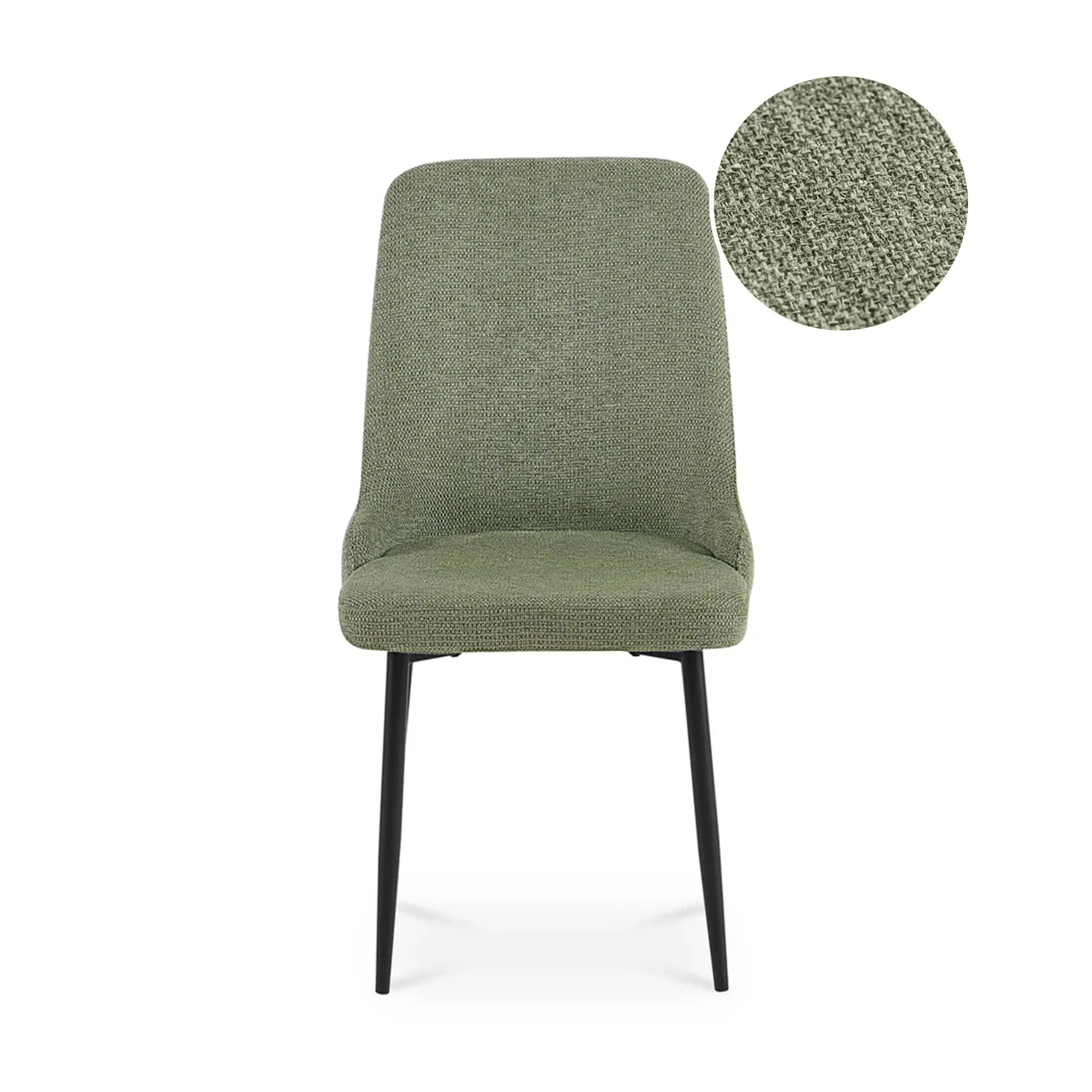 Oliro Linen Dining Chair - Set of 4 - Dark Green - Image 6