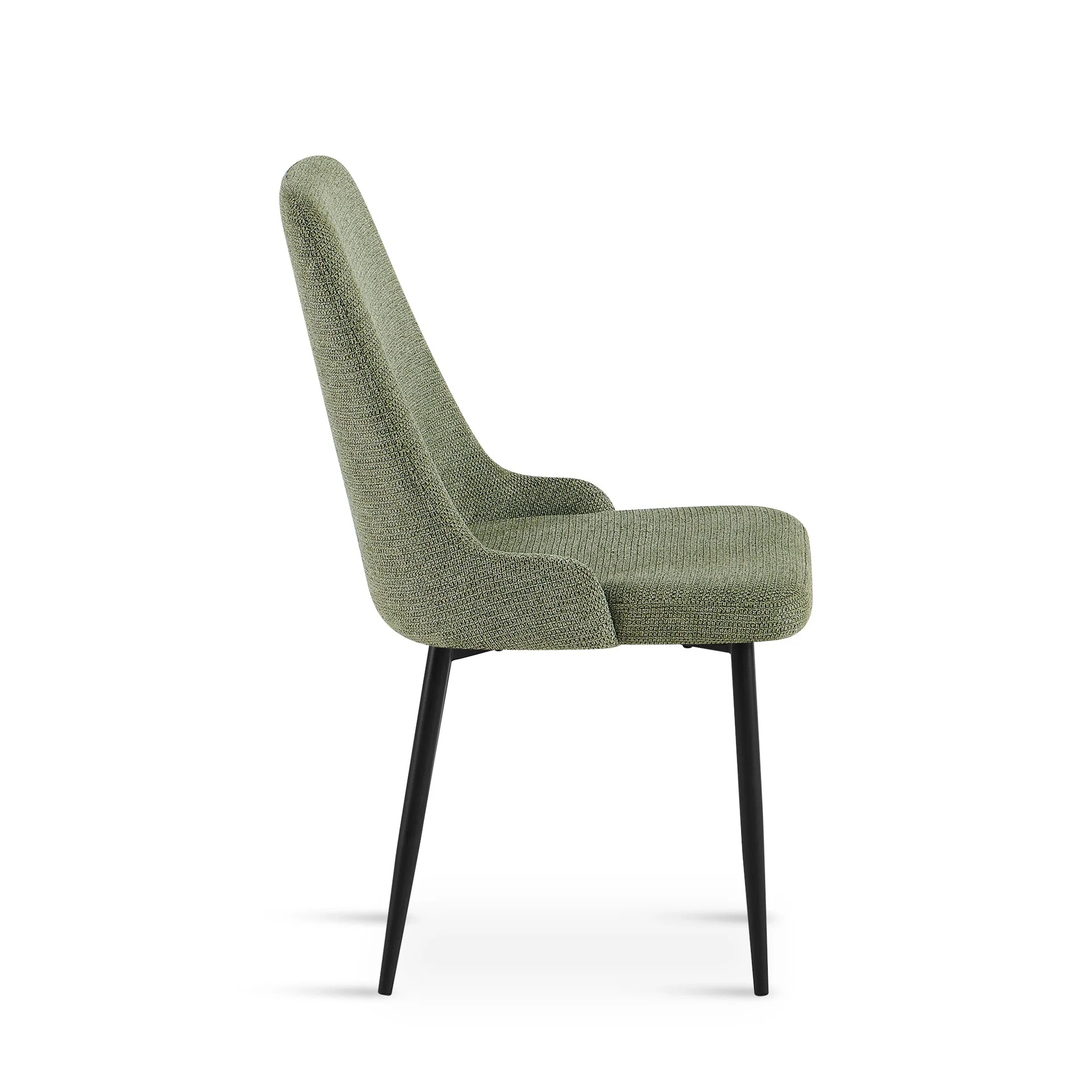 Oliro Linen Dining Chair - Set of 4 - Dark Green - Image 7
