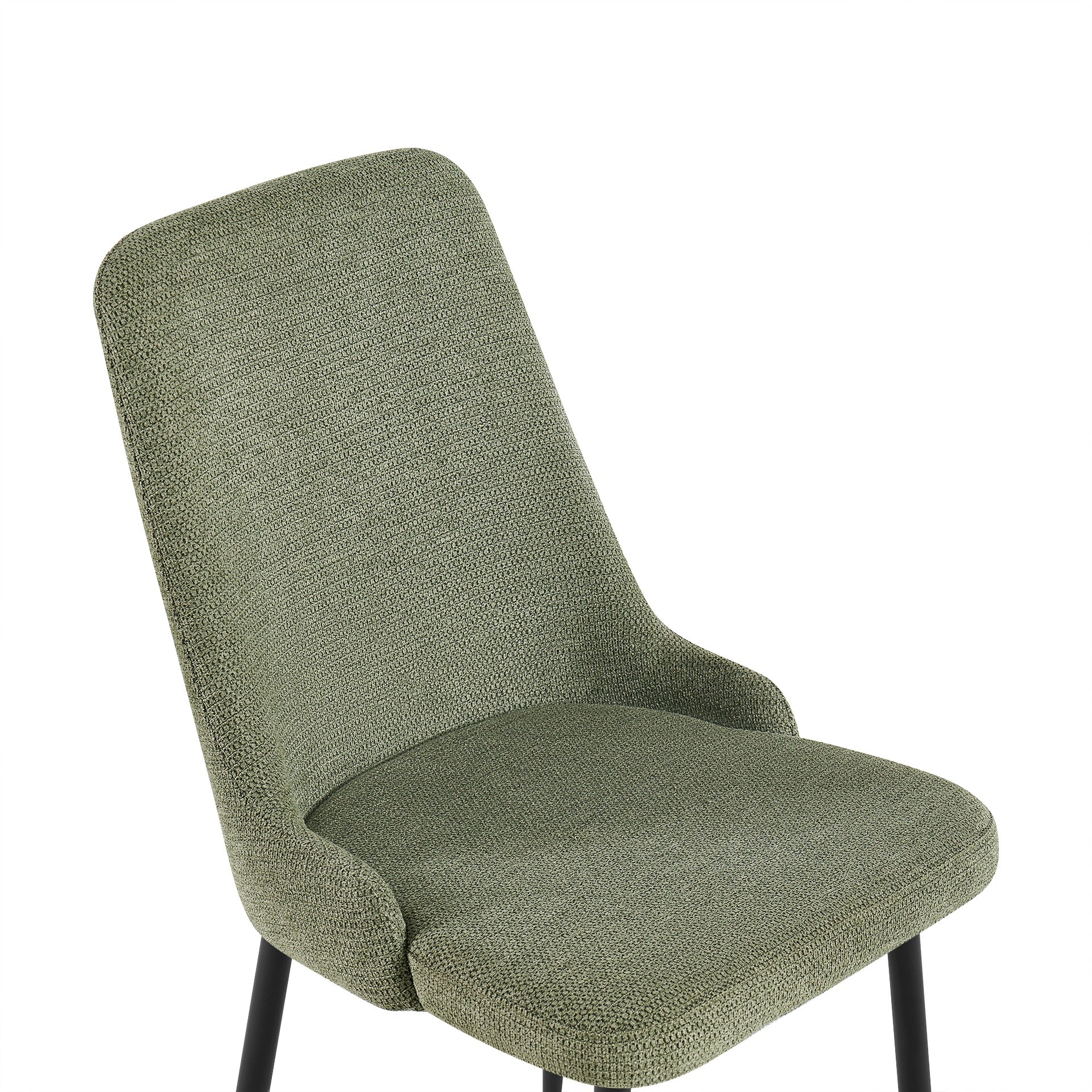 Oliro Linen Dining Chair - Set of 4 - Dark Green - Image 9