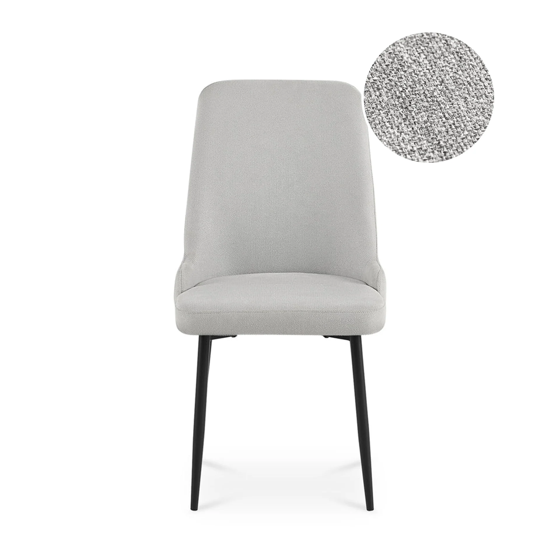 Oliro Linen Dining Chair - Set of 4 - Light Grey - Image 6