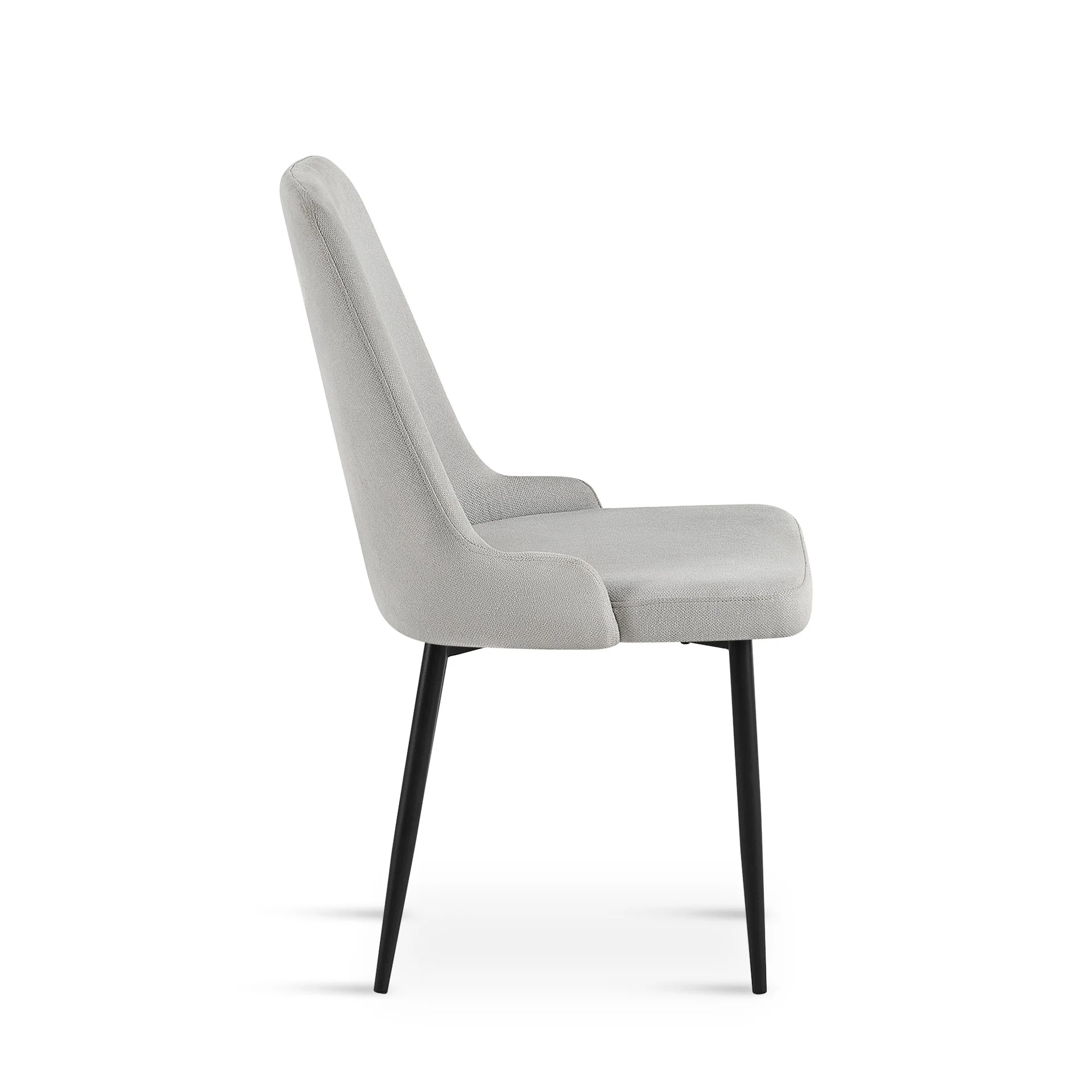 Oliro Linen Dining Chair - Set of 4 - Light Grey - Image 7