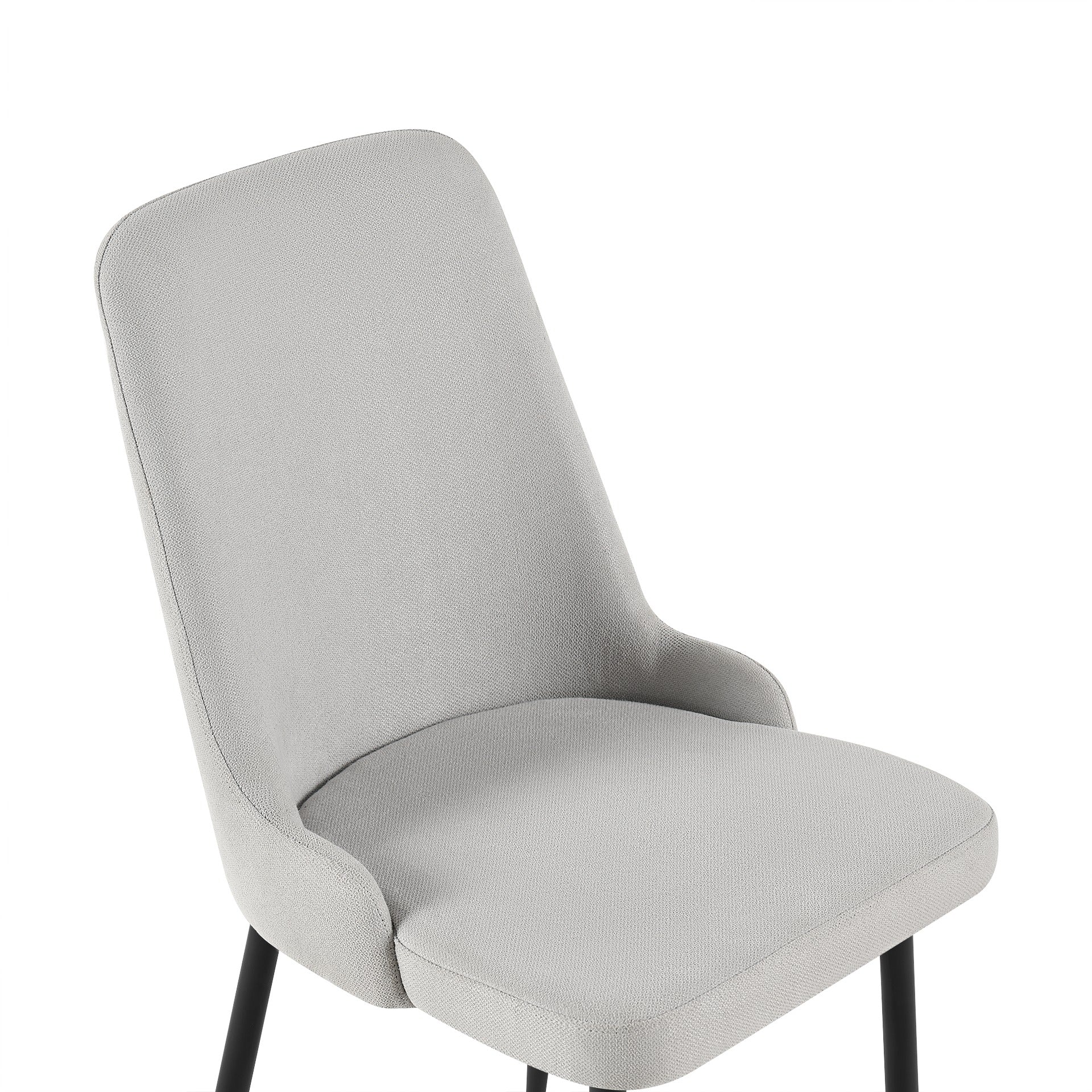 Oliro Linen Dining Chair - Set of 4 - Light Grey - Image 9