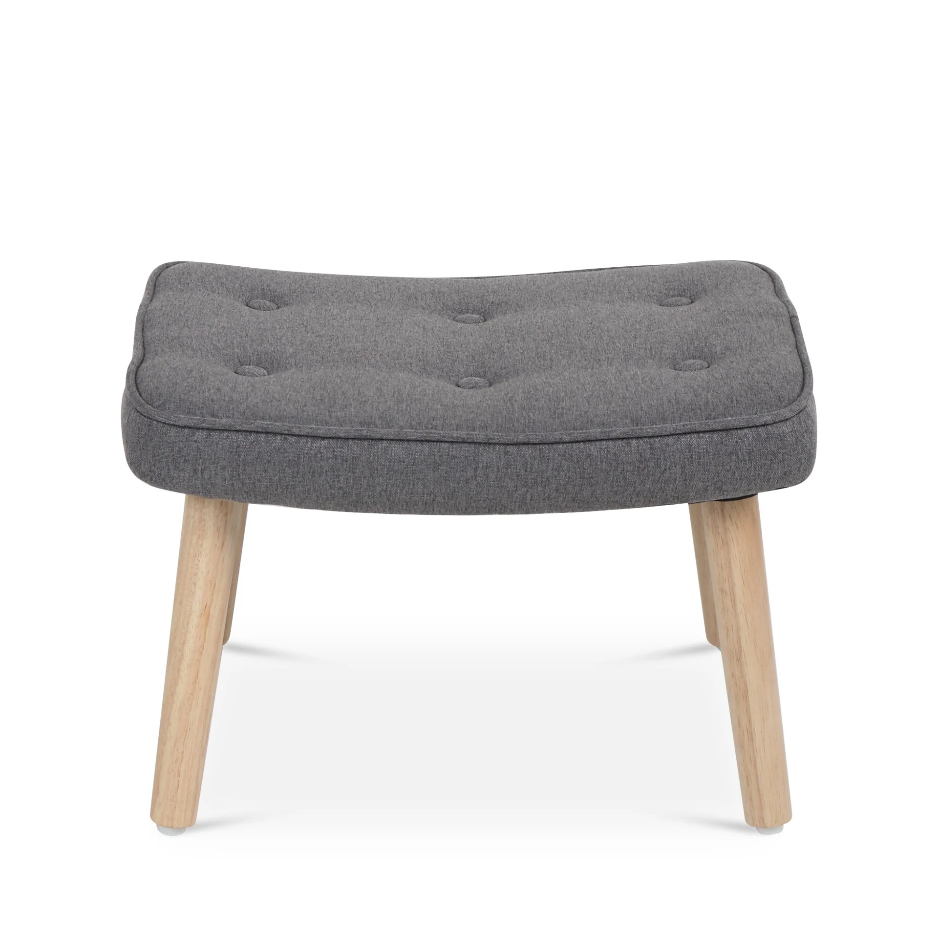 Olivia Linen Armchair with Ottoman - Grey - Image 10