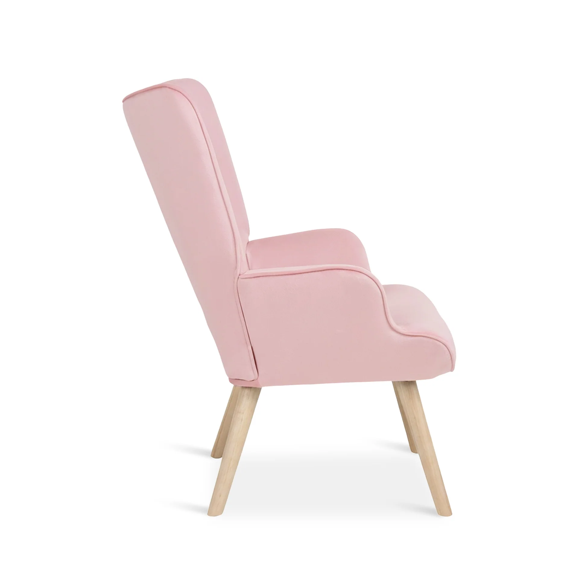Olivia Velvet Armchair with Ottoman - Pink - Image 10