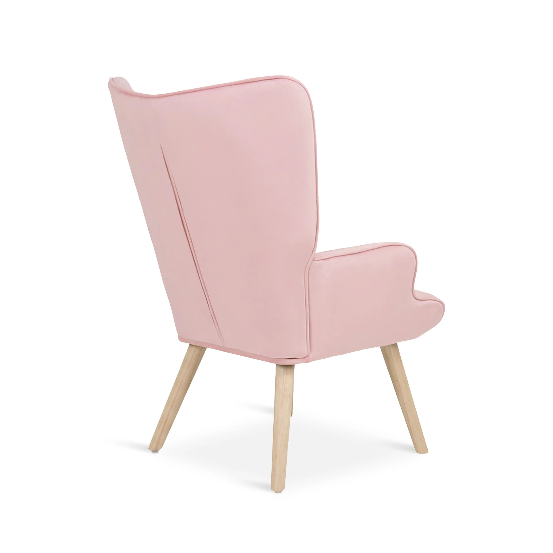 Olivia Velvet Armchair with Ottoman - Pink - Image 11