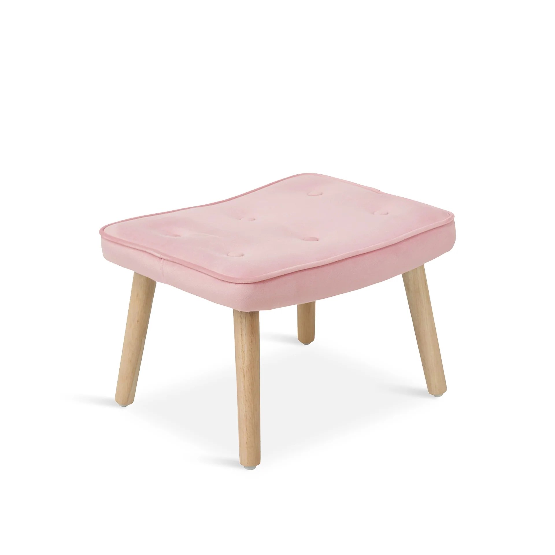 Olivia Velvet Armchair with Ottoman - Pink - Image 13