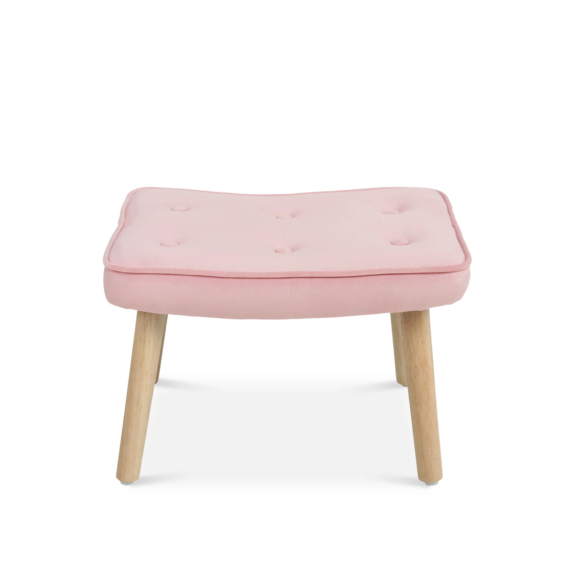 Olivia Velvet Armchair with Ottoman - Pink - Image 14
