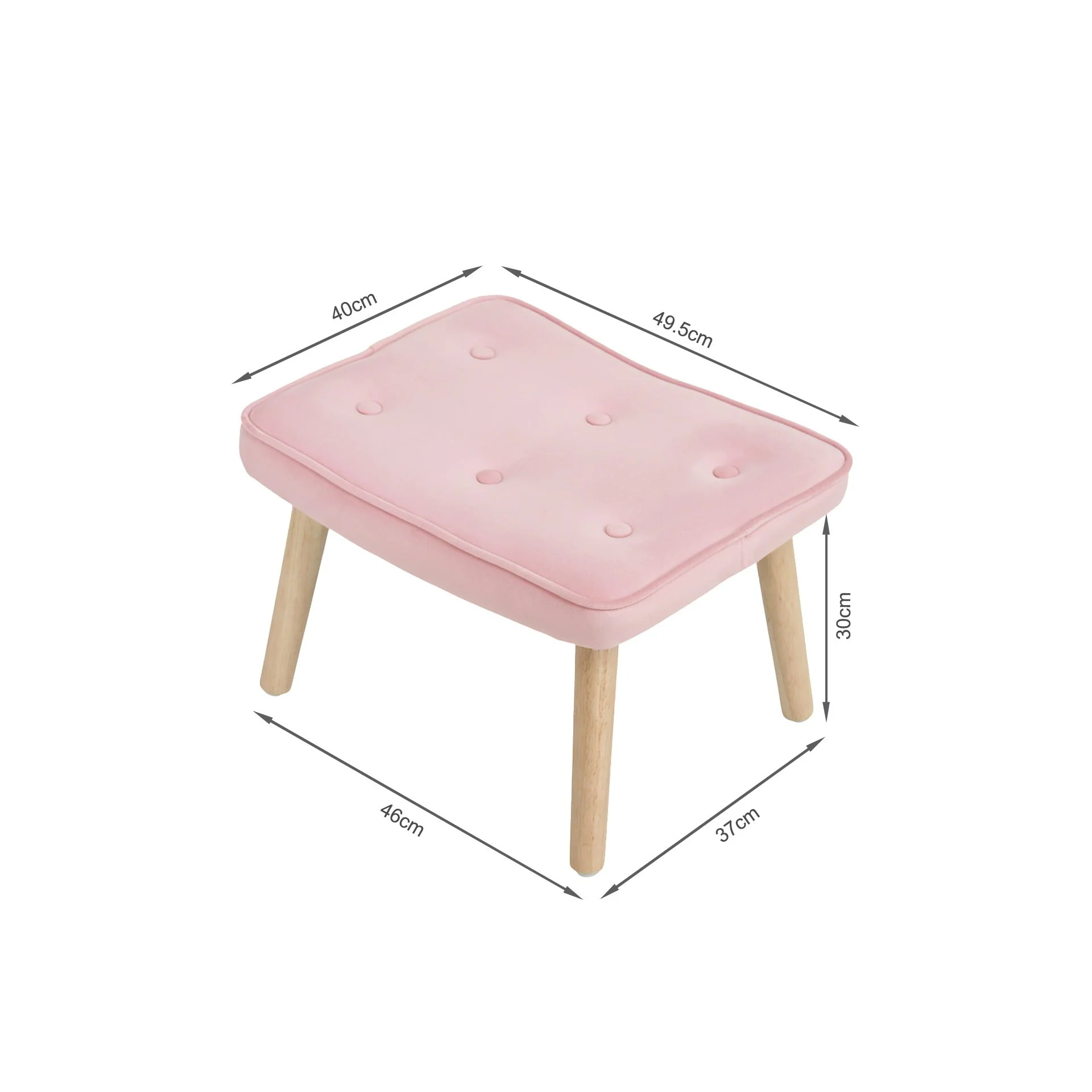 Olivia Velvet Armchair with Ottoman - Pink - Image 16