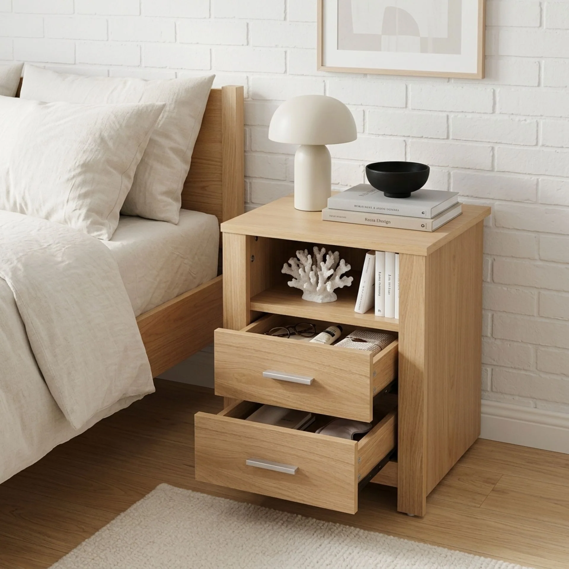 Olsen Bedside Table - Oak - Image 2