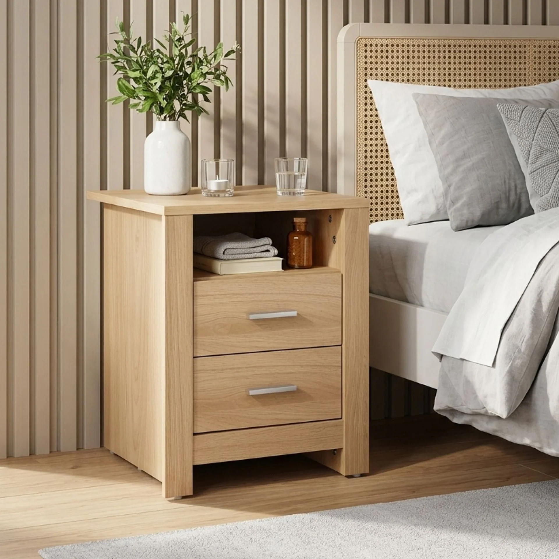 Olsen Bedside Table - Oak - Image 4
