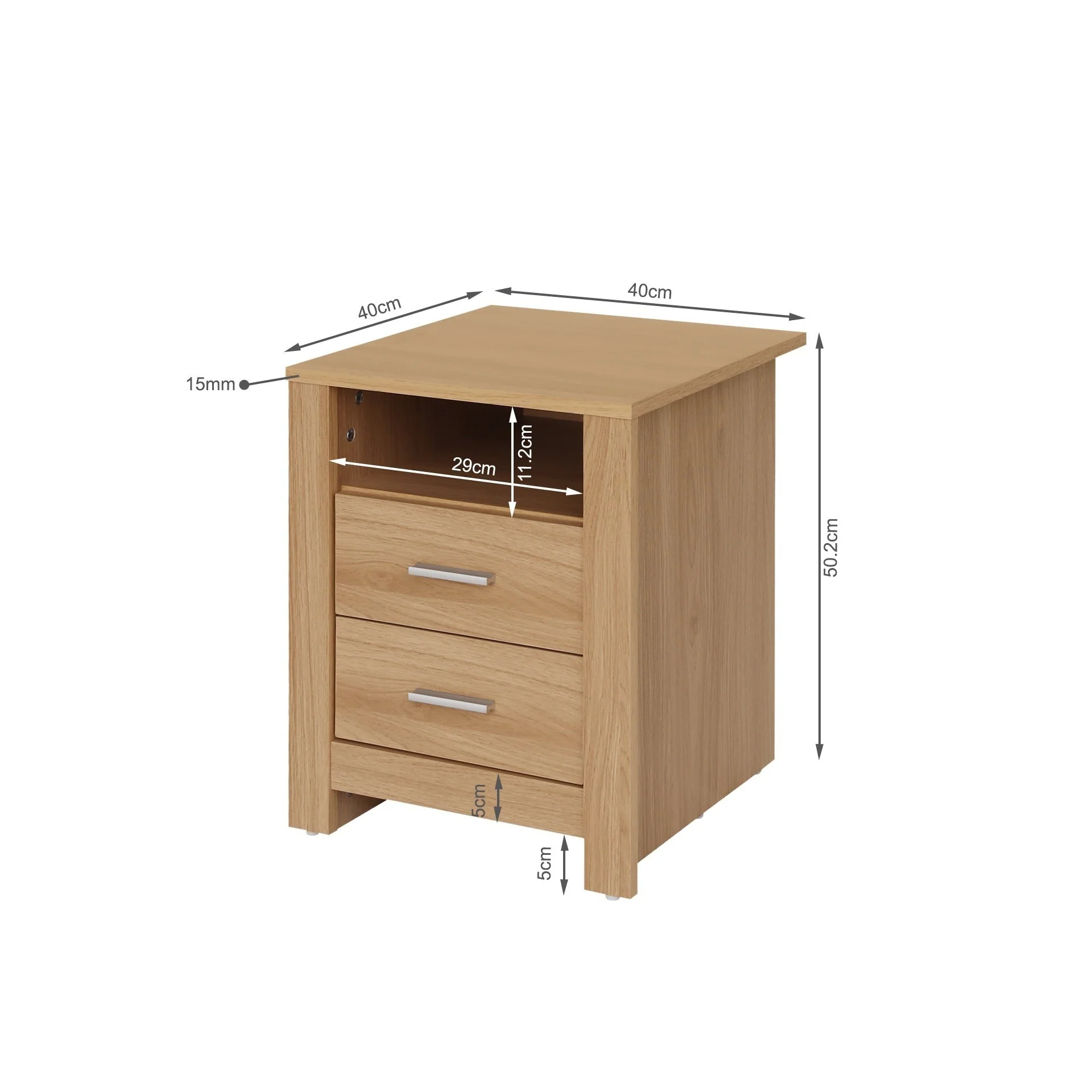 Olsen Bedside Table - Oak - Image 9