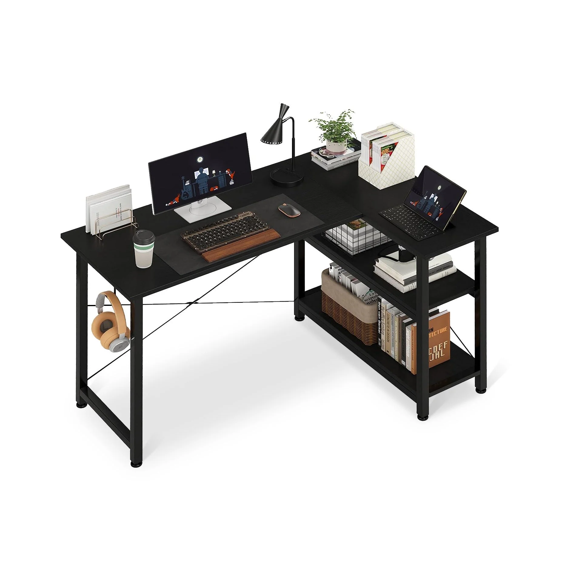 Omar Computer Corner Desk - Black - Image 4