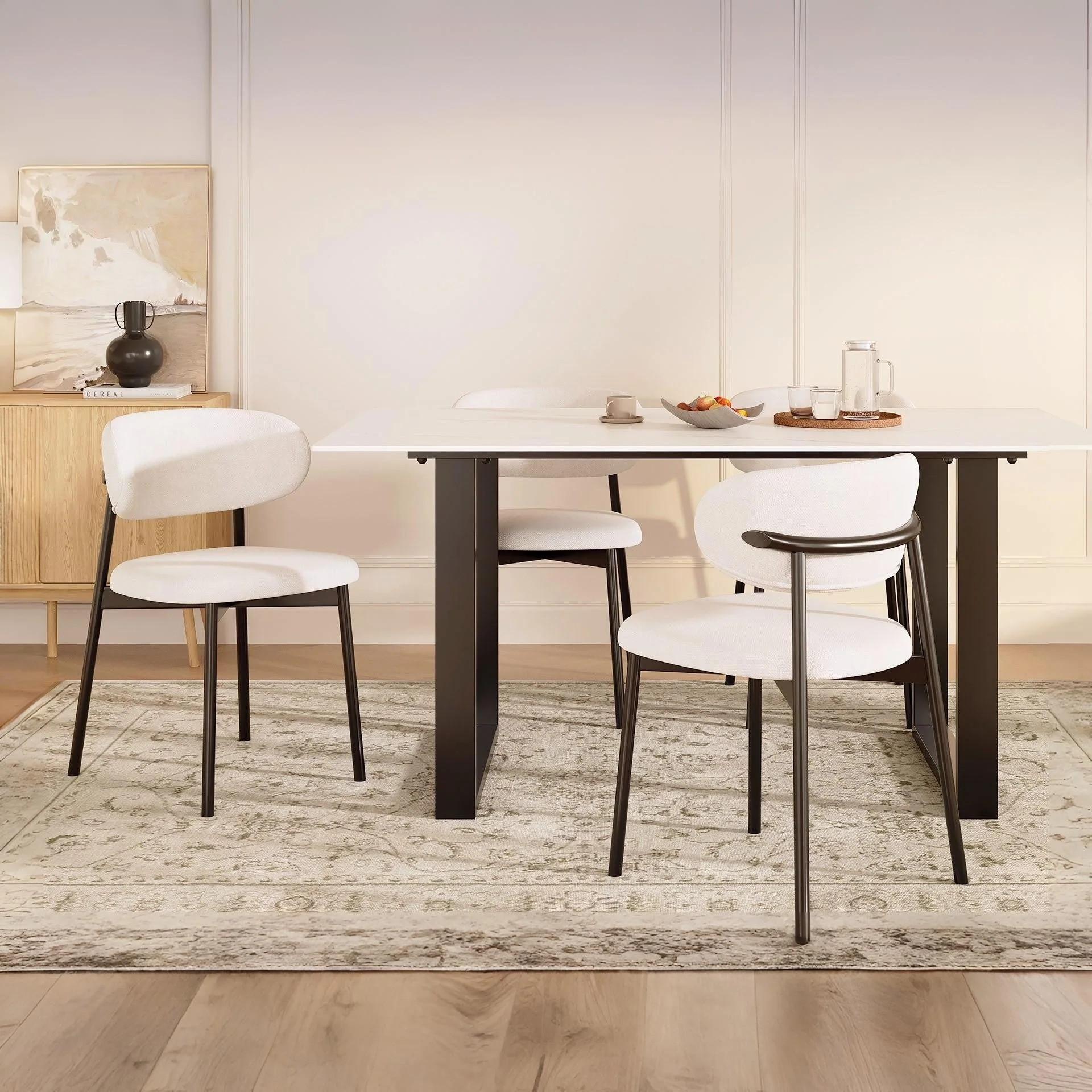 Onyx Fabric Dining Chair - Set of 4 - Beige