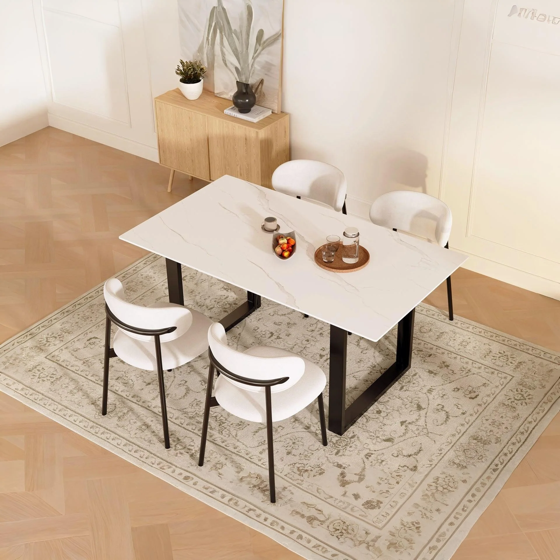 Onyx Fabric Dining Chair - Set of 4 - Beige - Image 3
