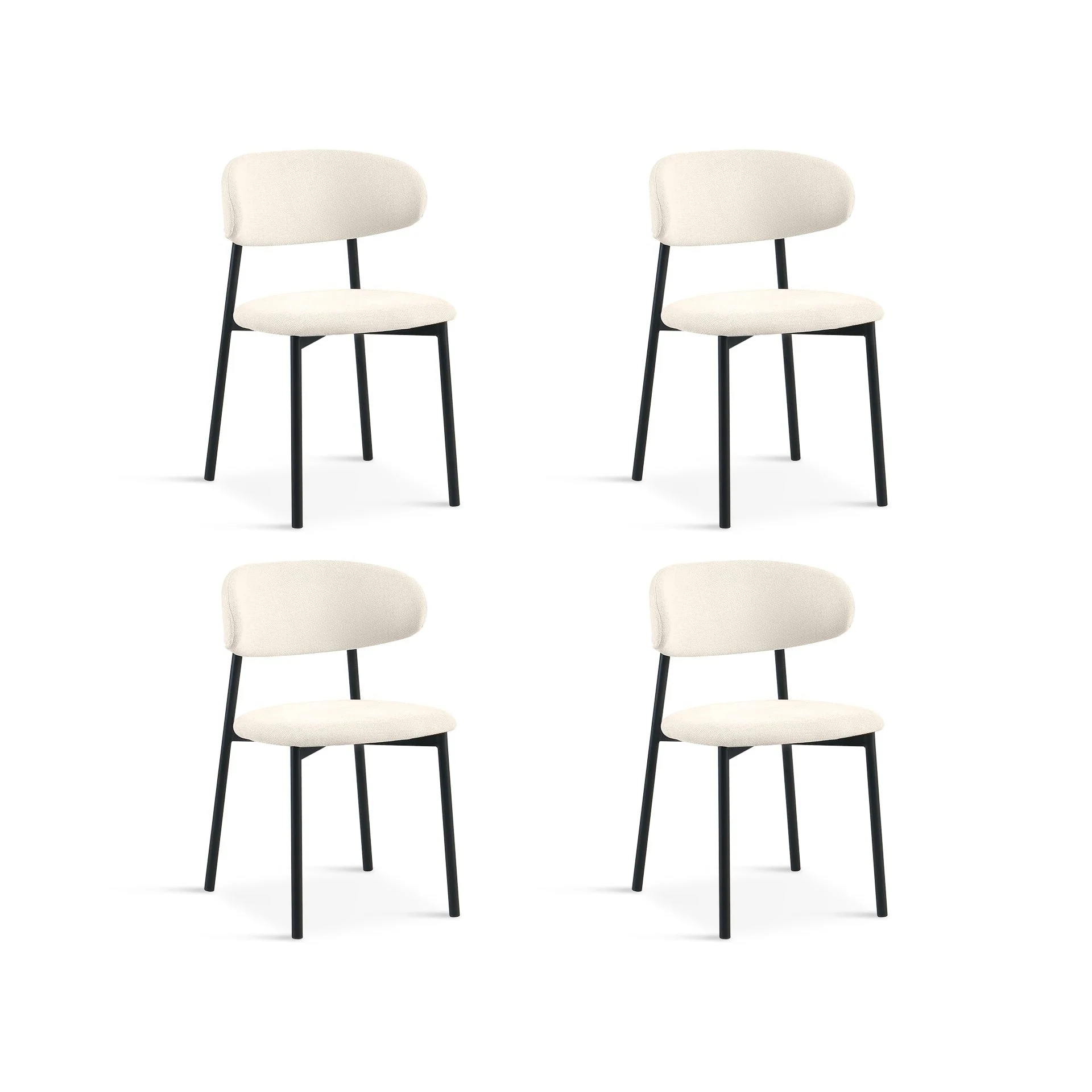 Onyx Fabric Dining Chair - Set of 4 - Beige - Image 4