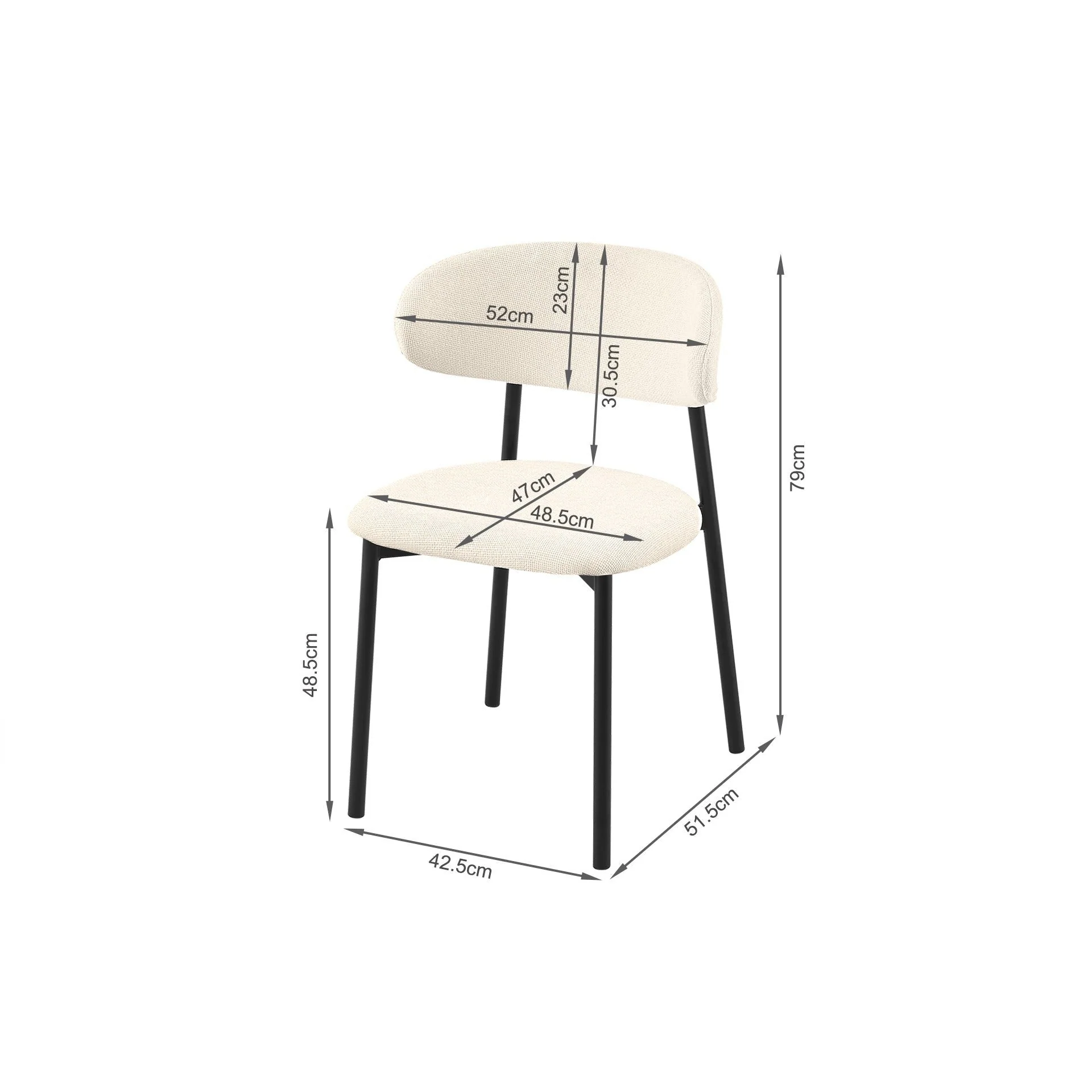 Onyx Fabric Dining Chair - Set of 4 - Beige - Image 9