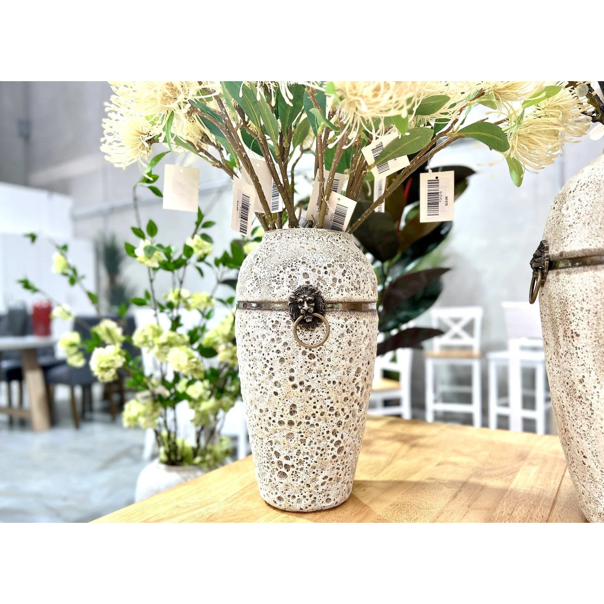 Orion Ceramic Vase with Ring White - Medium - Image 3