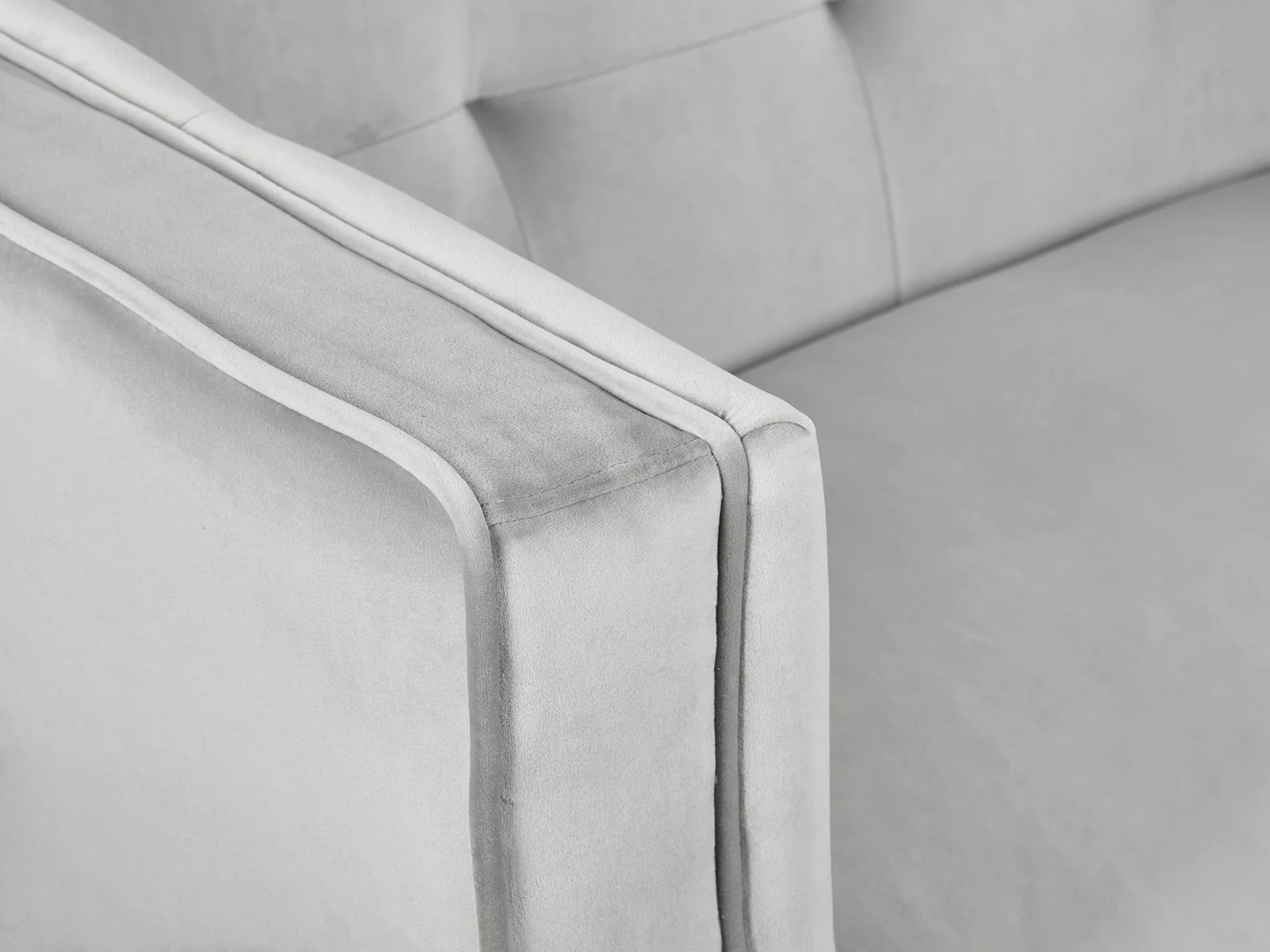 OSLO 3 Seater Velvet Sofa - LIGHT GREY - Image 8