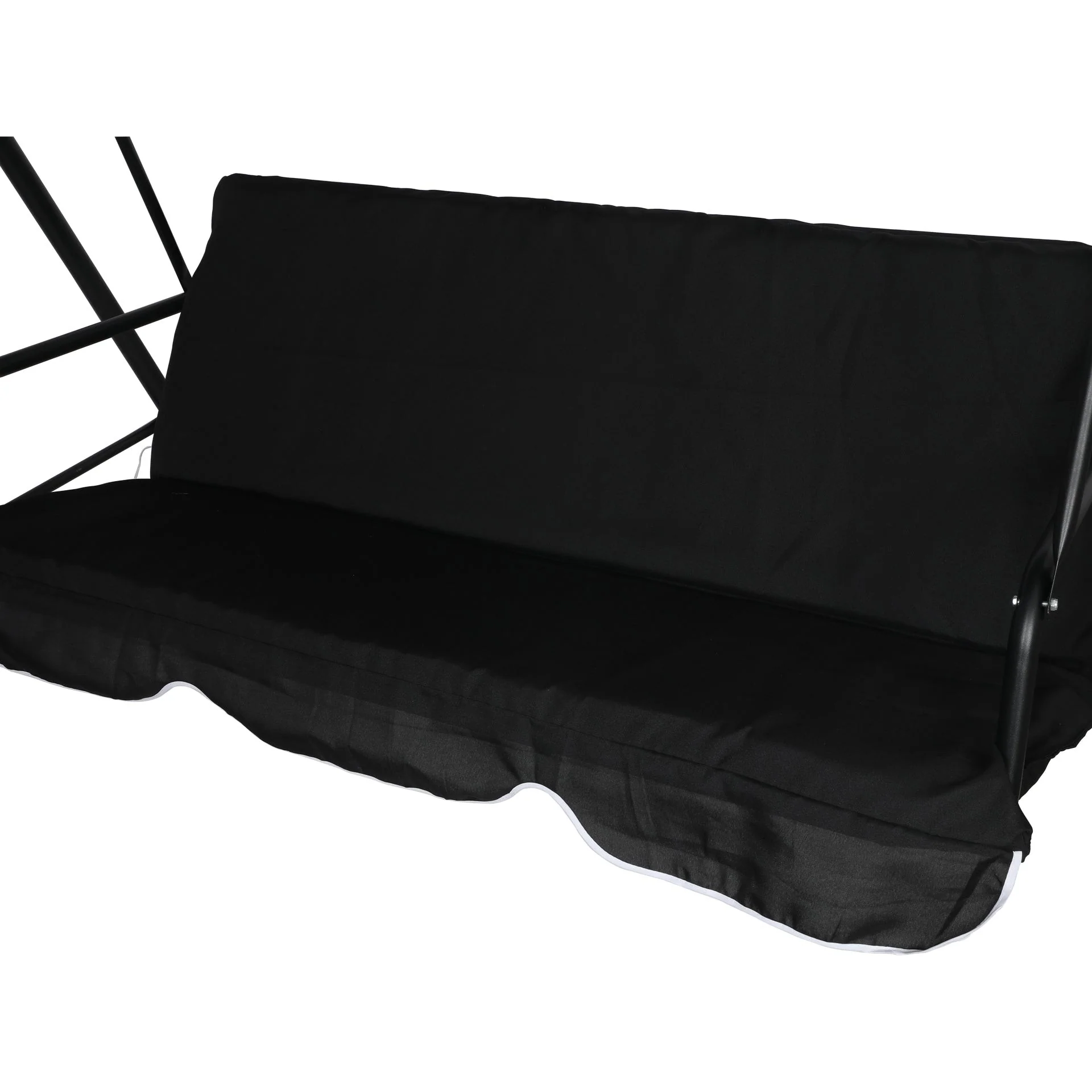 Outdoor Patio Garden 3 Seater Swing Seat Chair - Black - Image 6