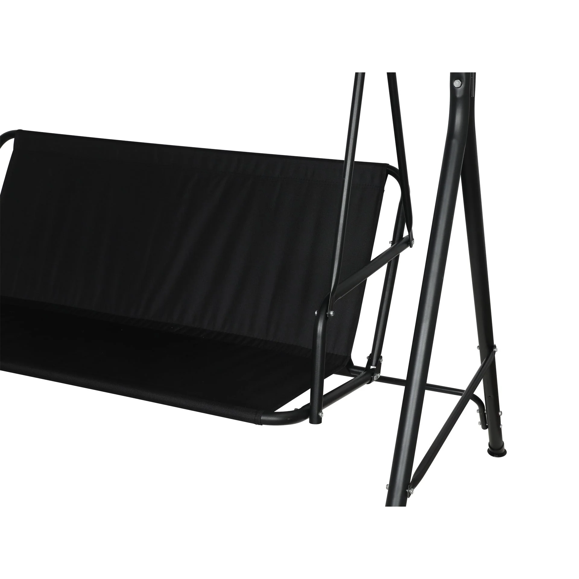 Outdoor Patio Garden 3 Seater Swing Seat Chair - Black - Image 7