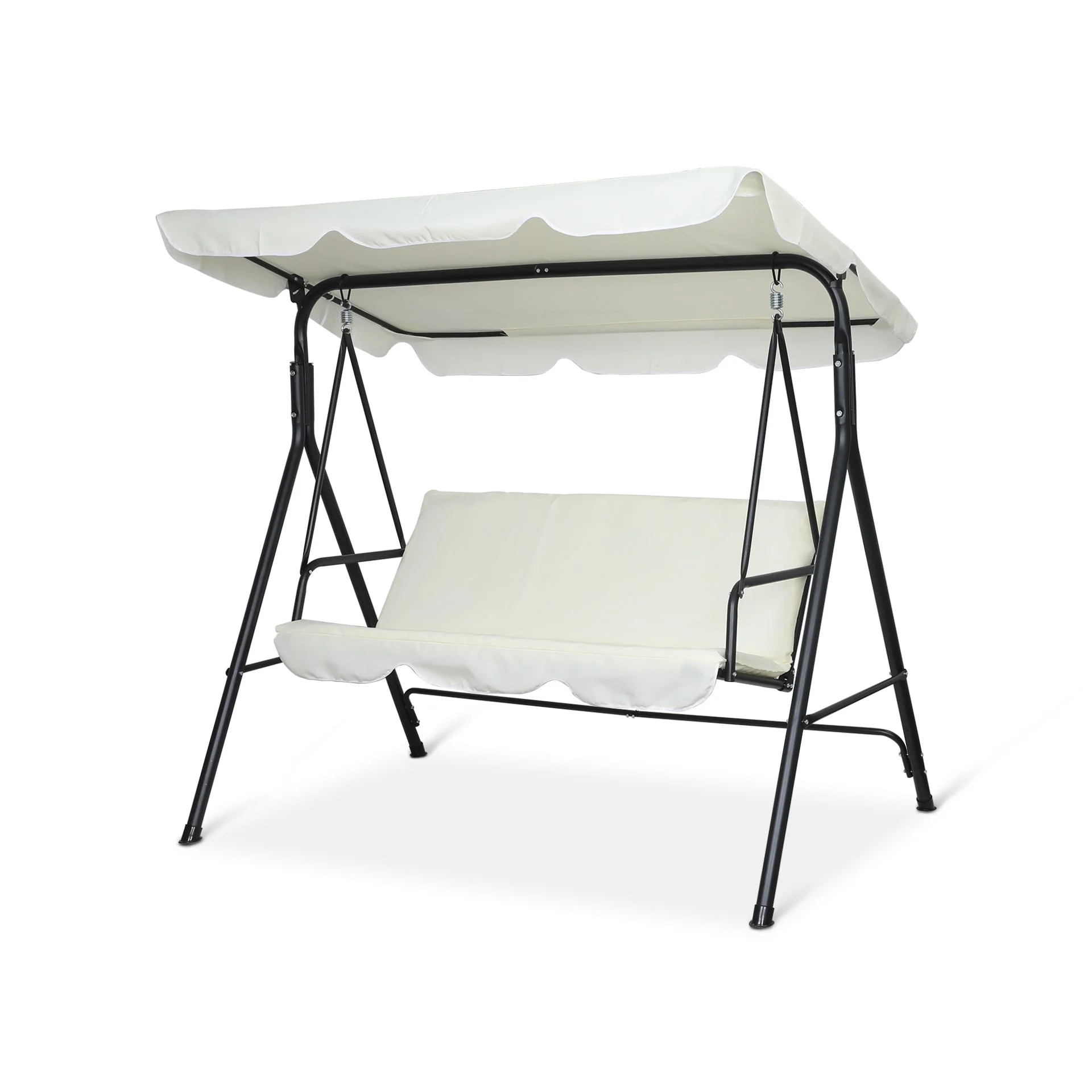 Outdoor Patio Garden 3 Seater Swing Seat Chair - White - Image 2