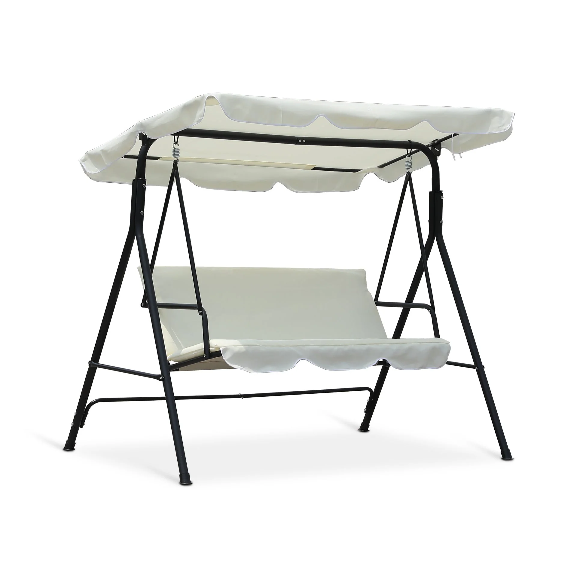 Outdoor Patio Garden 3 Seater Swing Seat Chair - White - Image 4