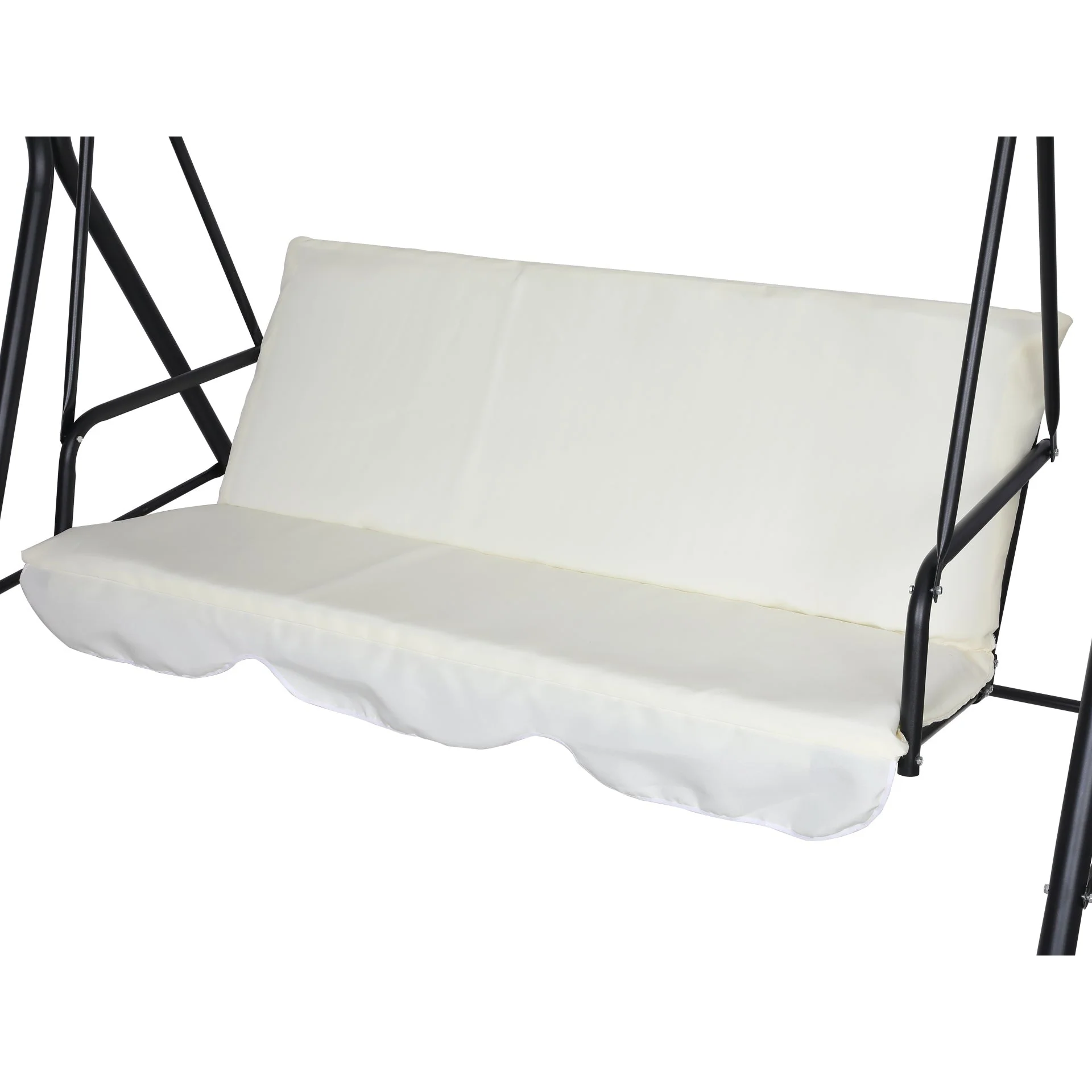 Outdoor Patio Garden 3 Seater Swing Seat Chair - White - Image 7