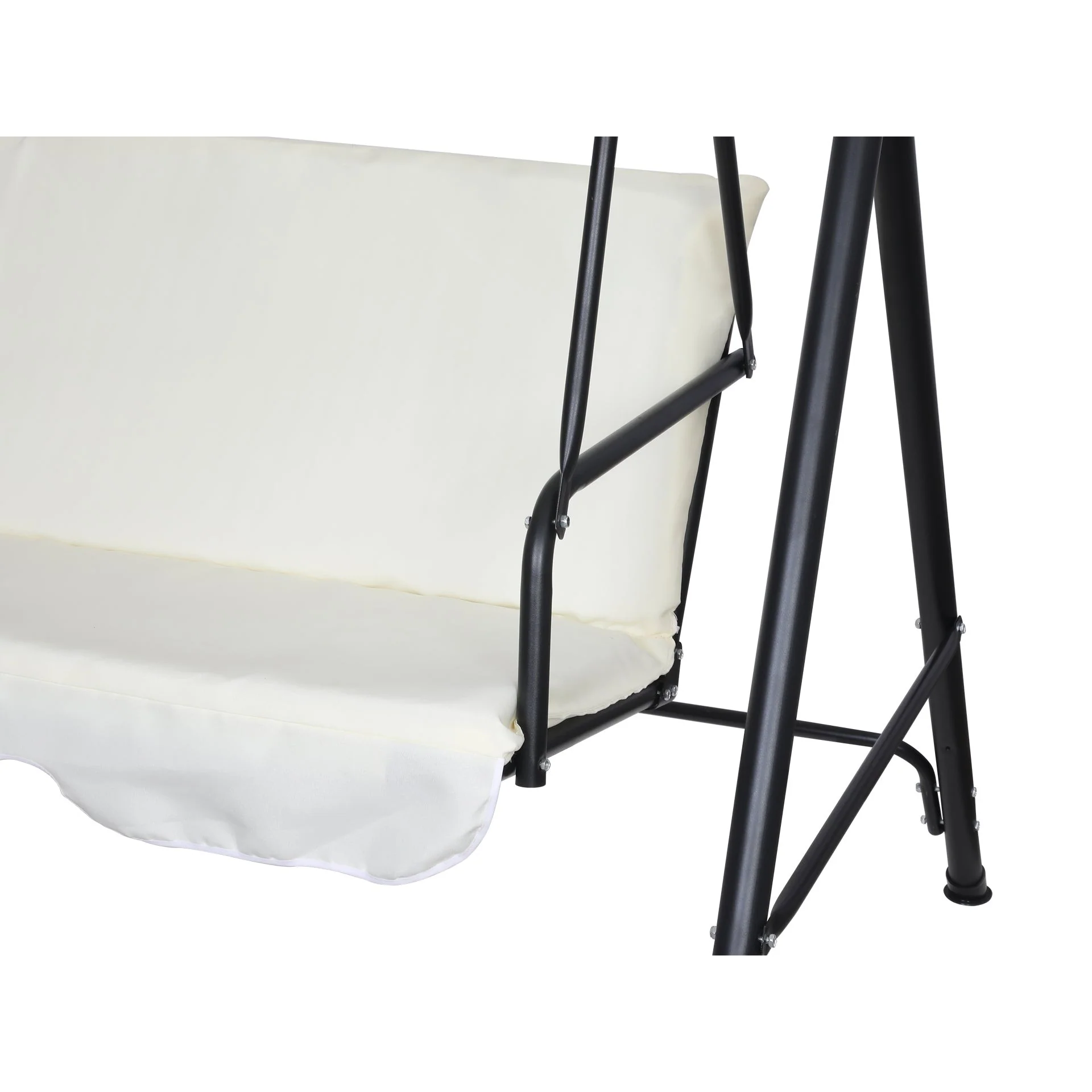 Outdoor Patio Garden 3 Seater Swing Seat Chair - White - Image 8
