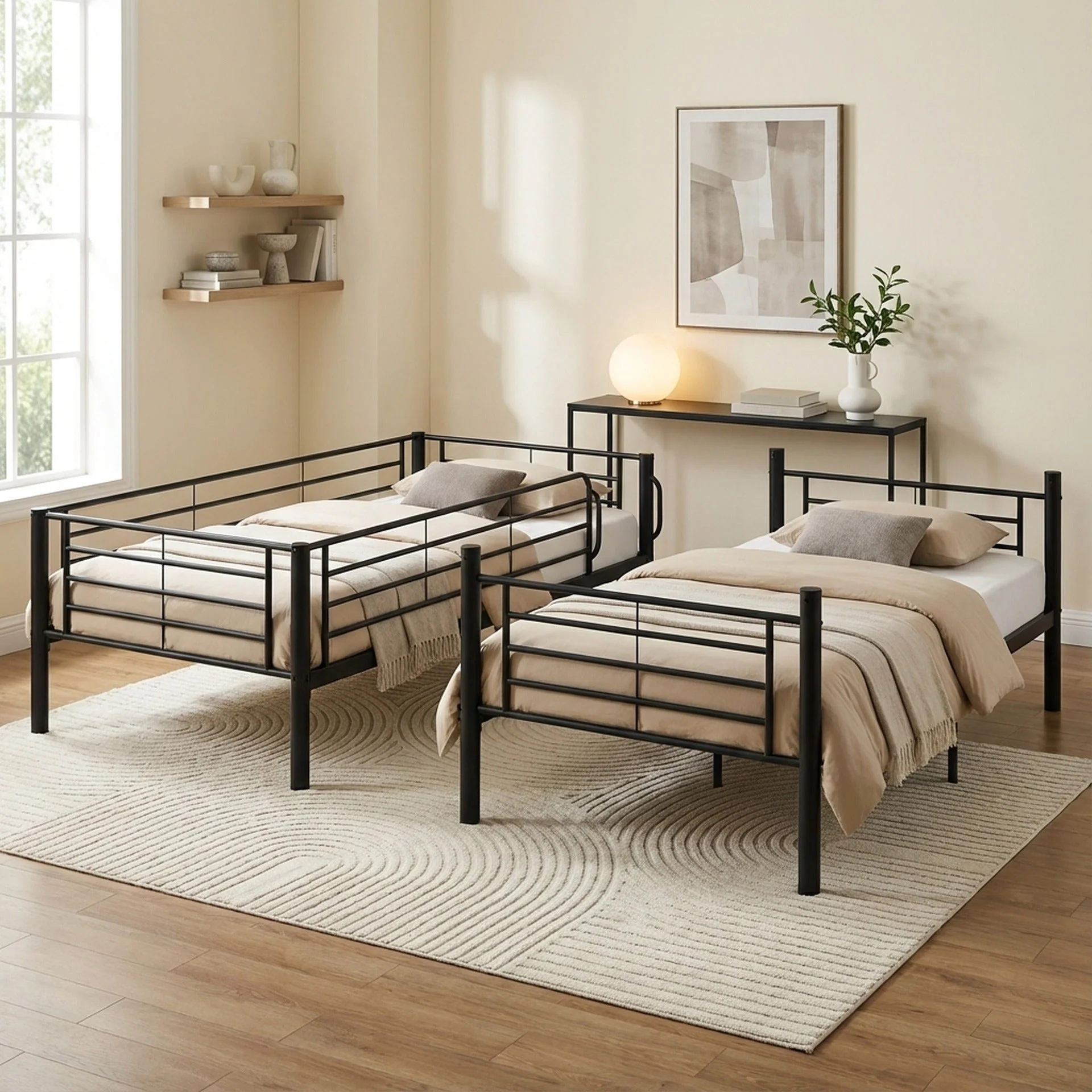 Owen Single Metal Bunk Bed Frame - Black - Image 2
