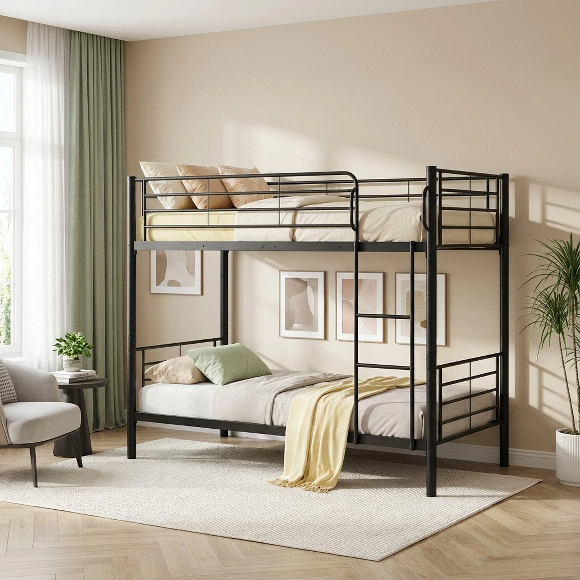 Owen Single Metal Bunk Bed Frame - Black - Image 3