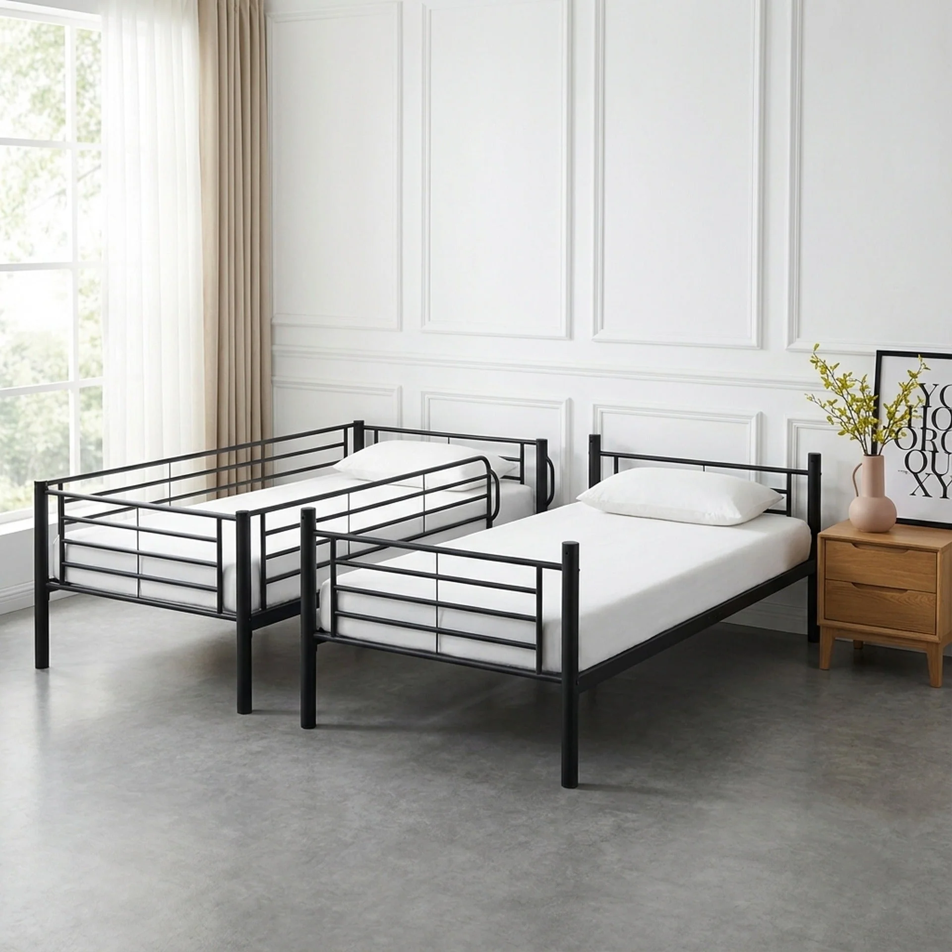 Owen Single Metal Bunk Bed Frame - Black - Image 4