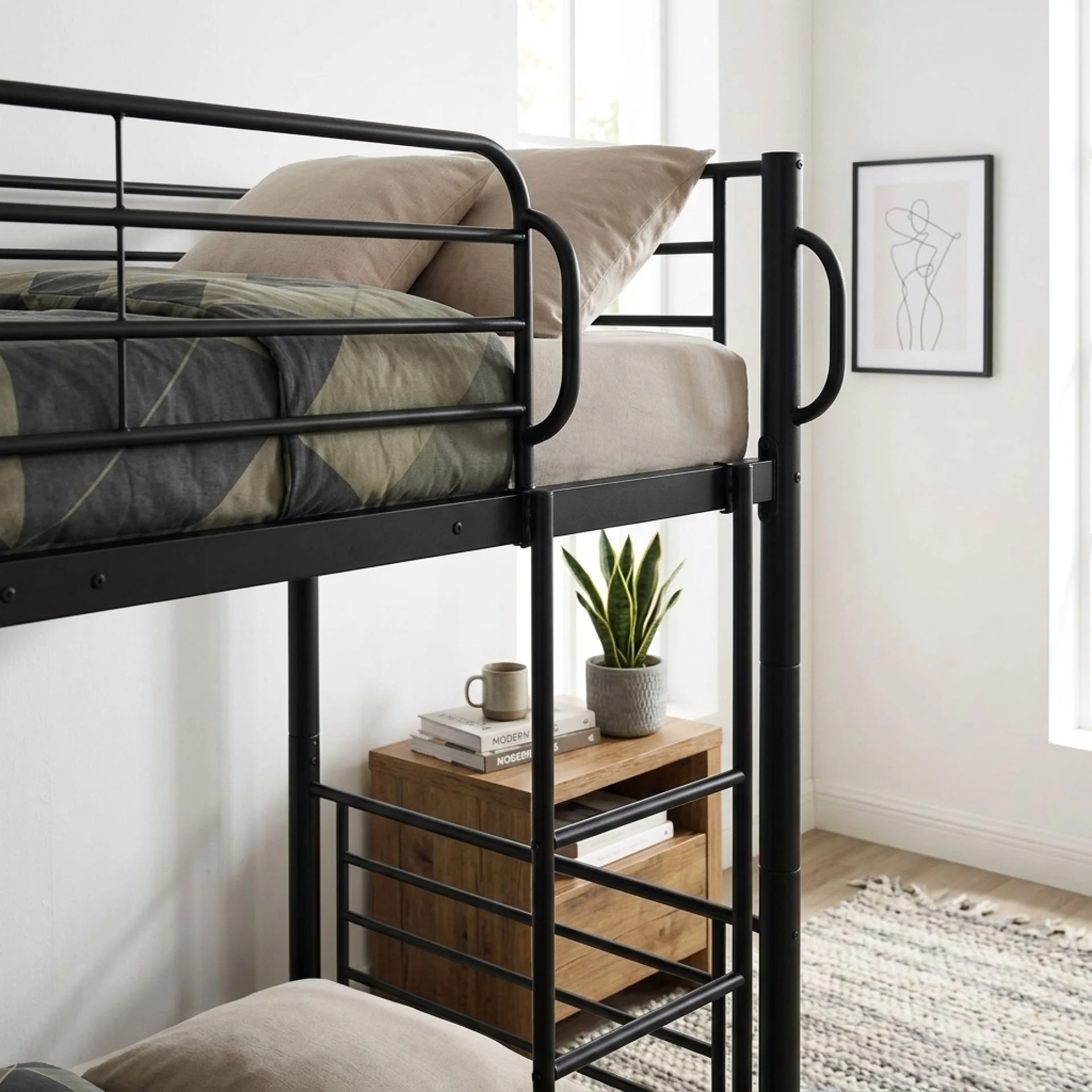 Owen Single Metal Bunk Bed Frame - Black - Image 5