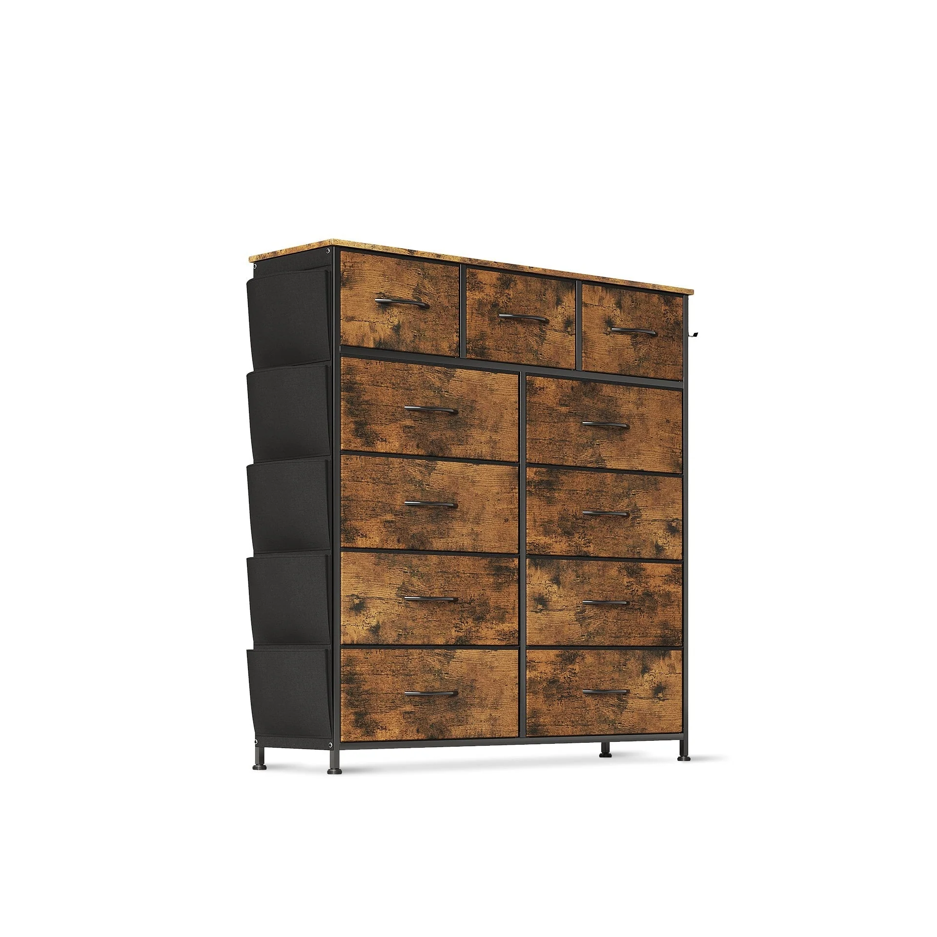 Paisley 11 Drawers Tallboy with Storage Bag - Rustic Brown - Image 6