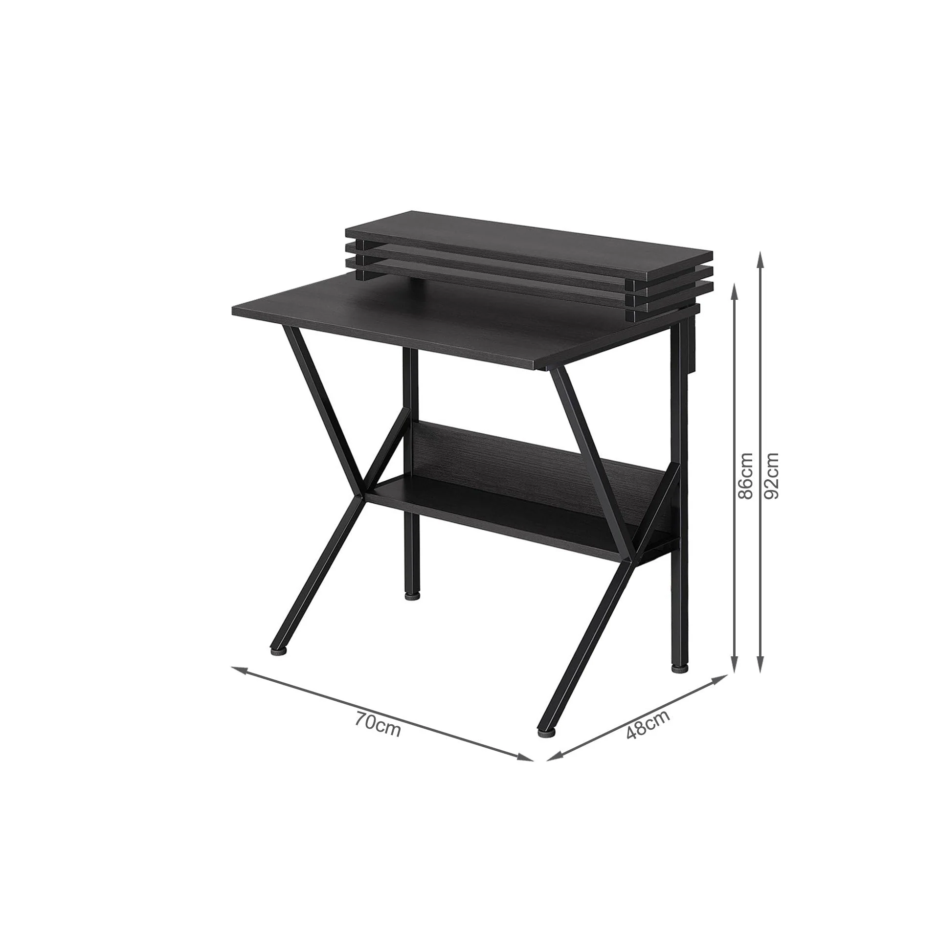 Parker Computer Desk with Adjustable Monitor Stand - Black - Image 6
