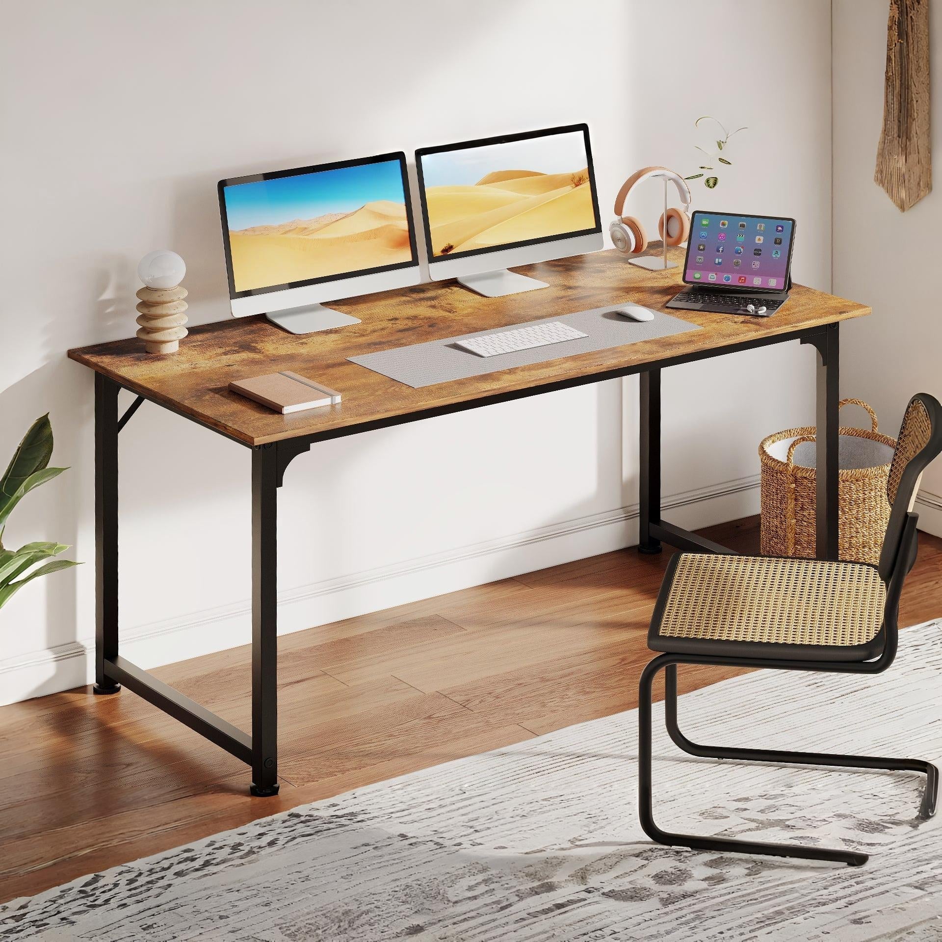 Patrick 140cm Computer Desk - Rustic Brown - Image 3