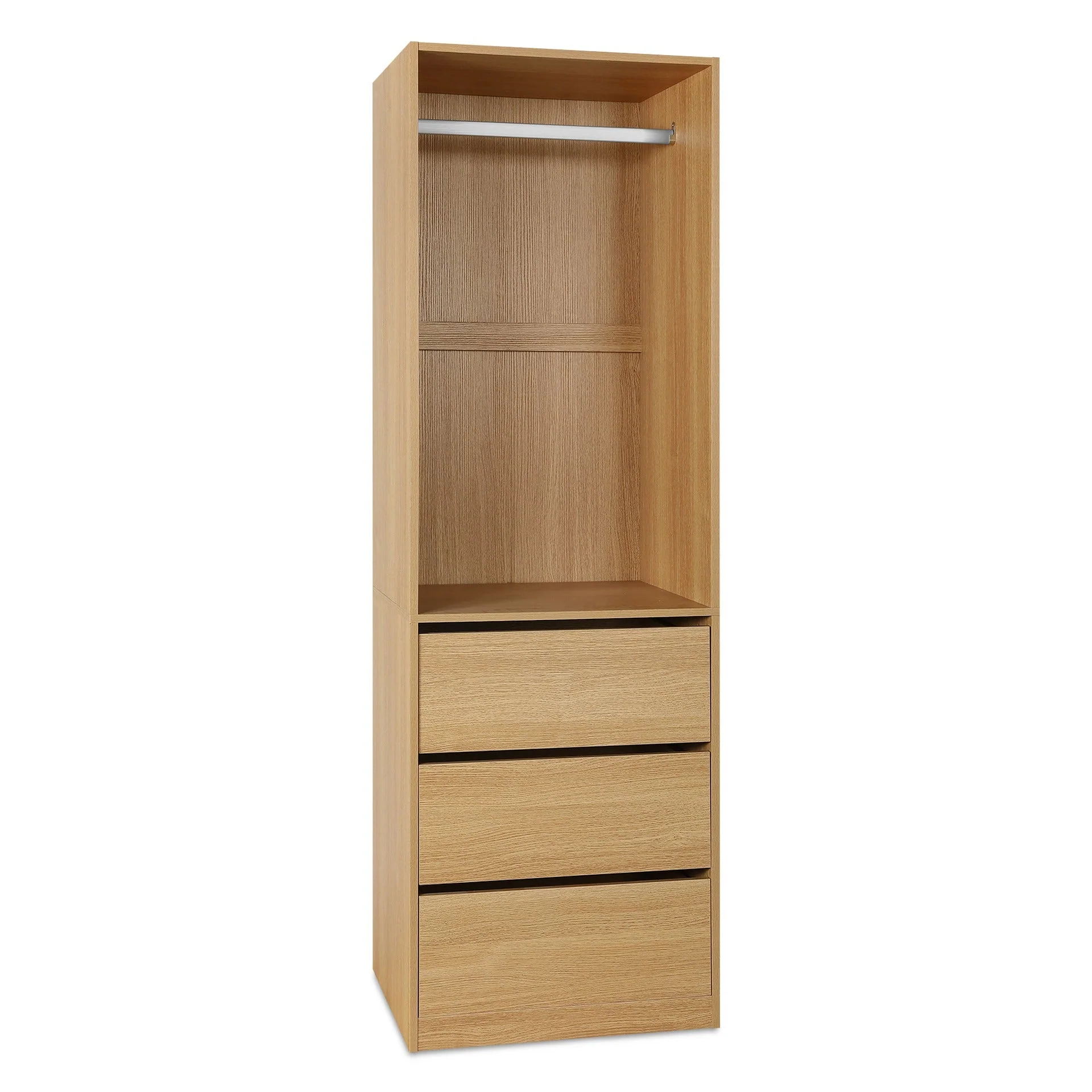 Payette 3 Drawer Wardrobe - Oak - Image 6