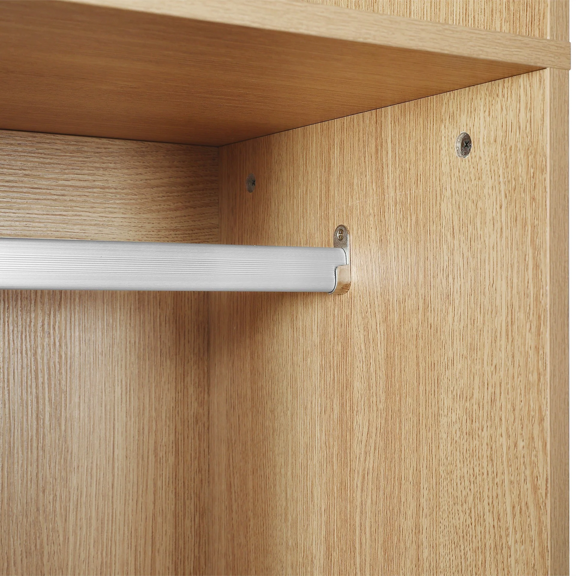 Payette 3 Shelf & Hanging Wardrobe - Oak - Image 10