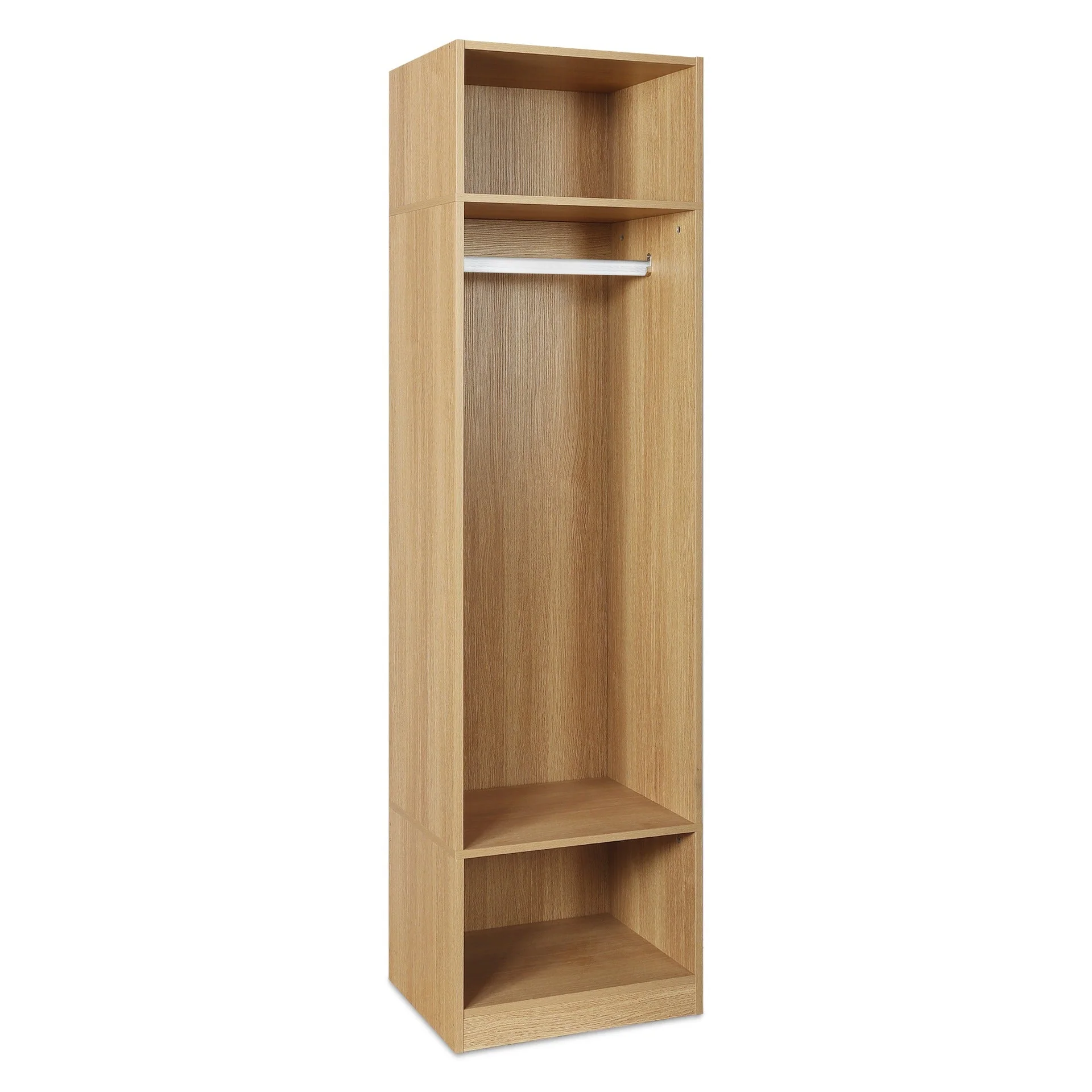 Payette 3 Shelf & Hanging Wardrobe - Oak - Image 8