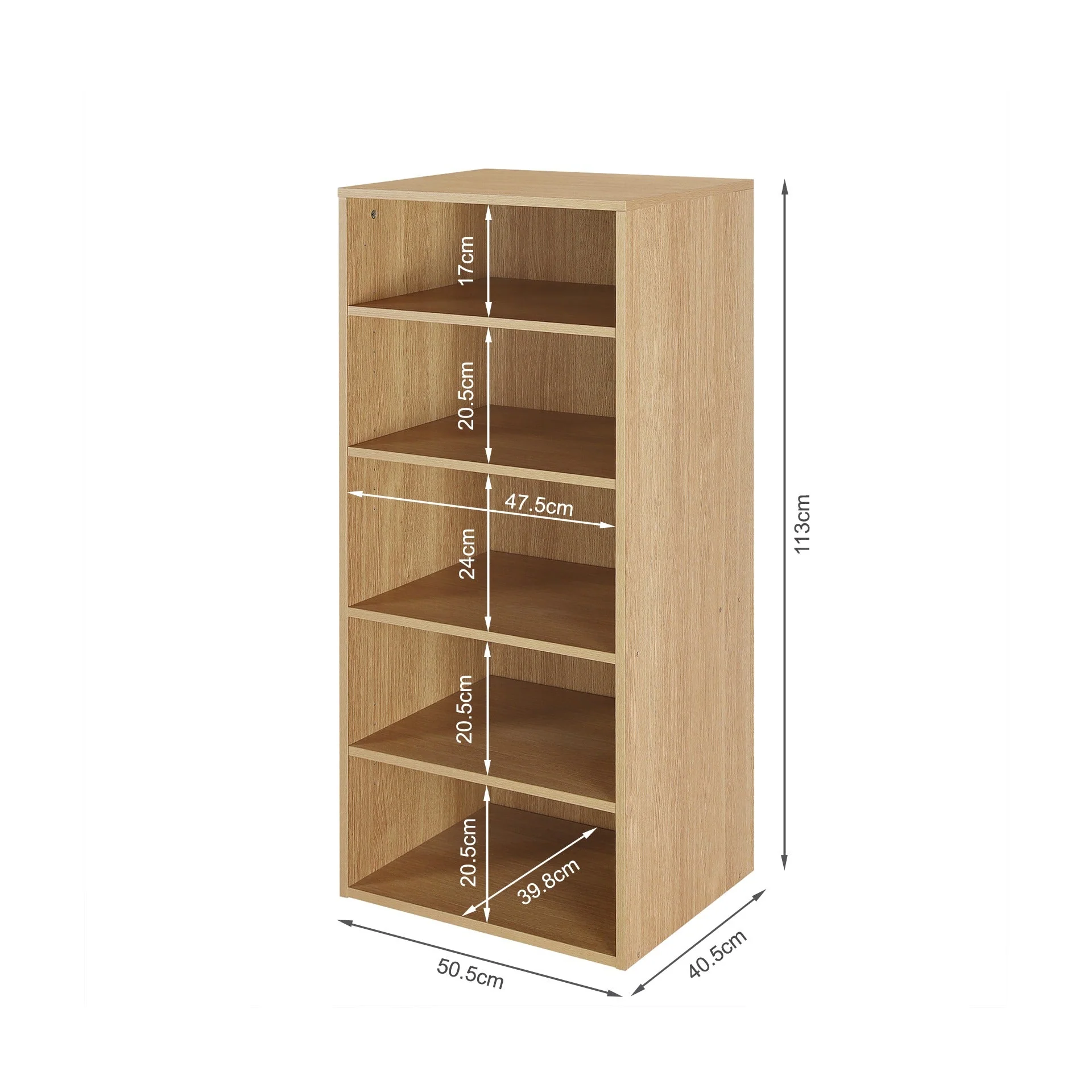Payette 5 Shelf Wardrobe - Oak - Image 10