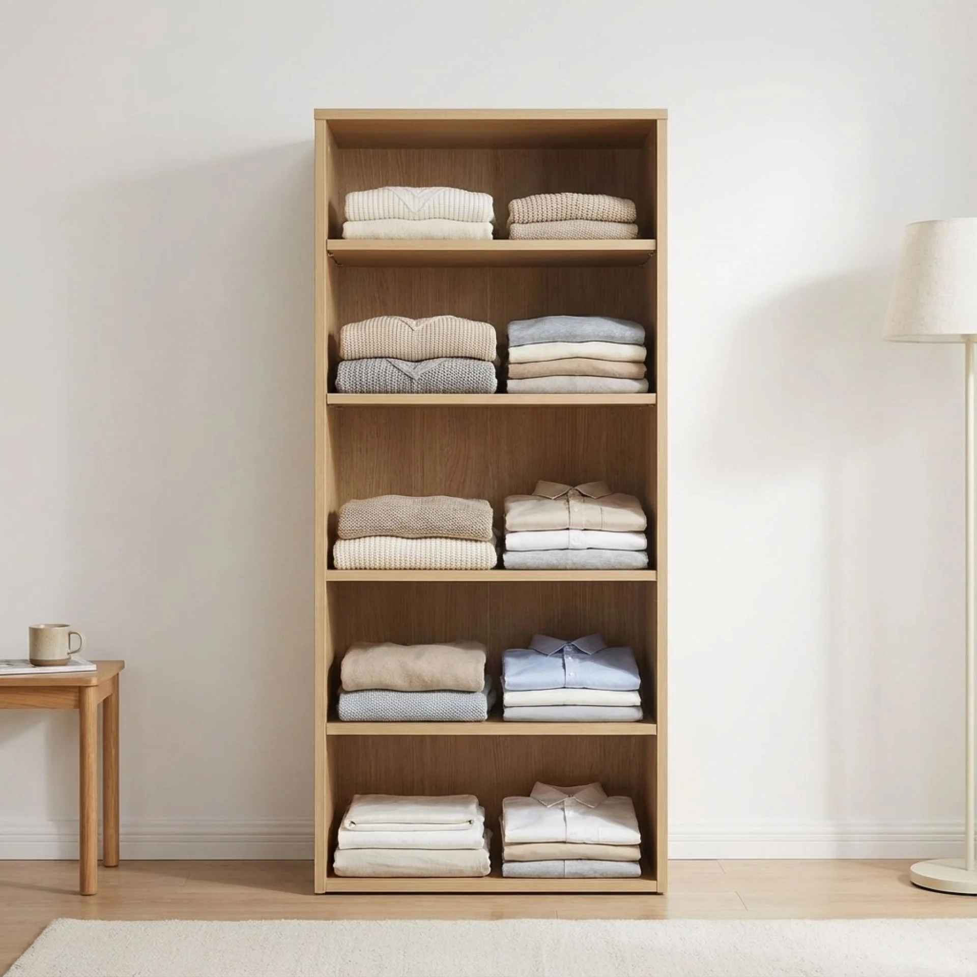 Payette 5 Shelf Wardrobe - Oak - Image 5