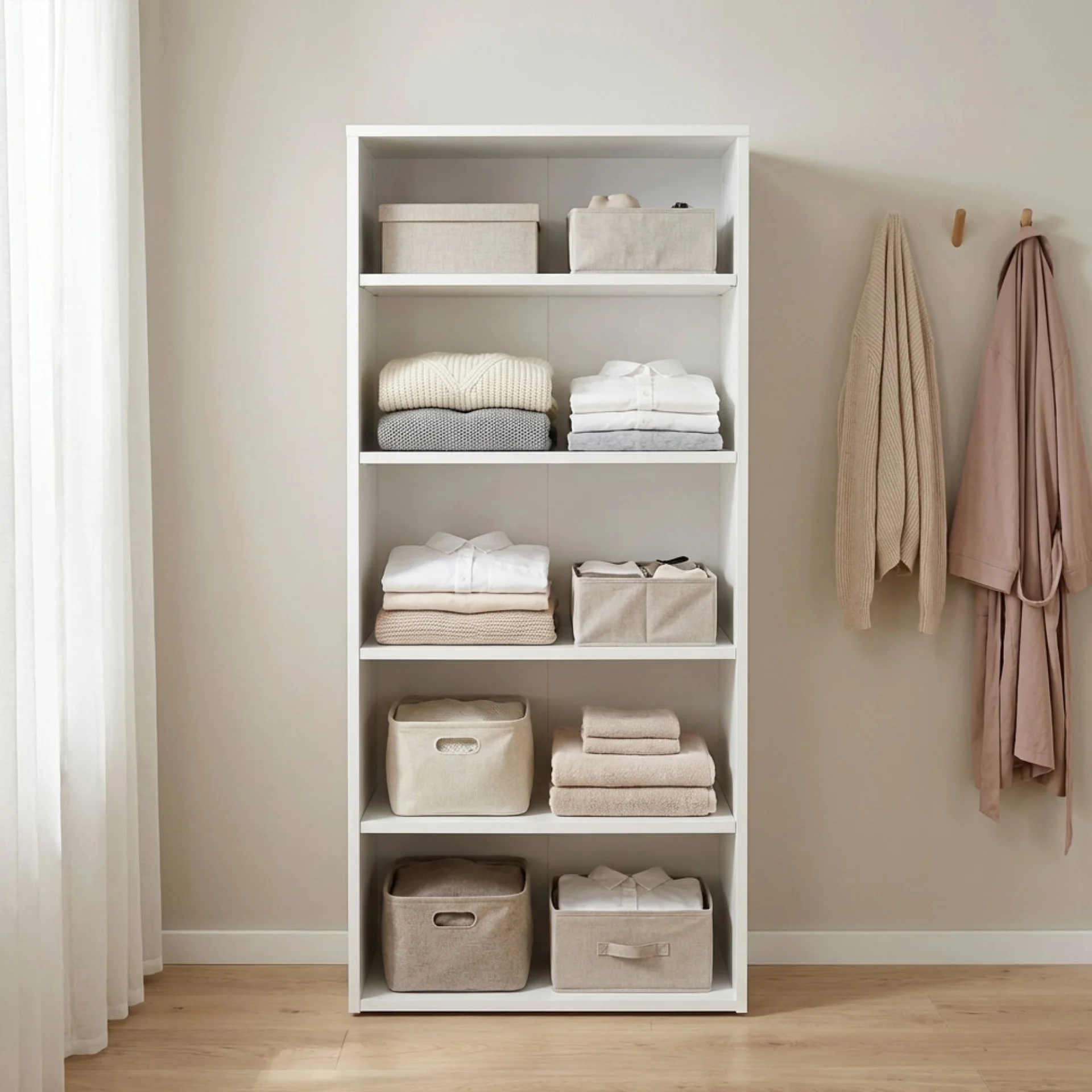 Payette 5 Shelf Wardrobe - White - Image 6